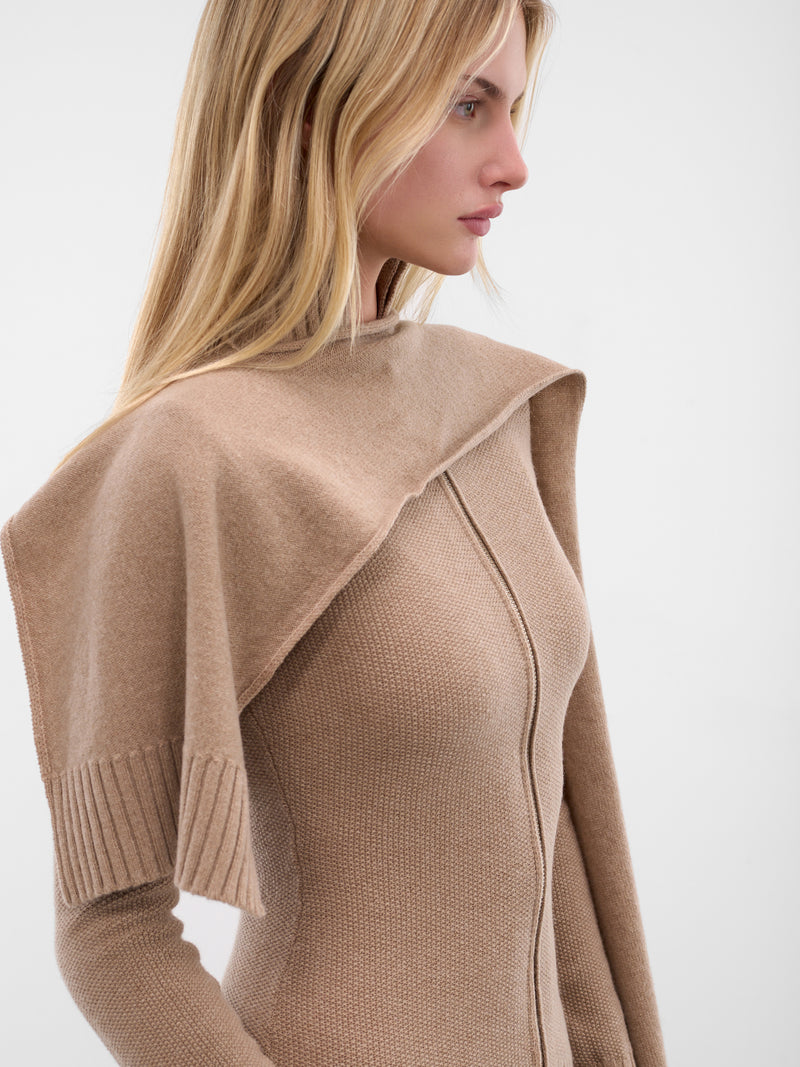 Beige Amar Lambswool Knit Top (AMFW2528-TAN)