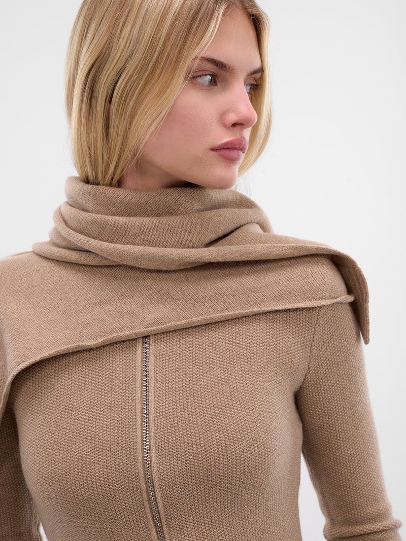 Beige Amar Lambswool Knit Top (AMFW2528-TAN)