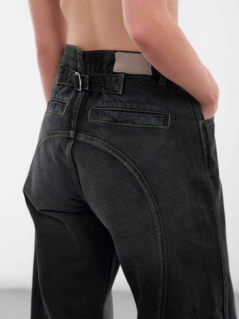 Black Vintage Wash Baggy Jeans (AMFW2561-VINTAGE-BLACK)