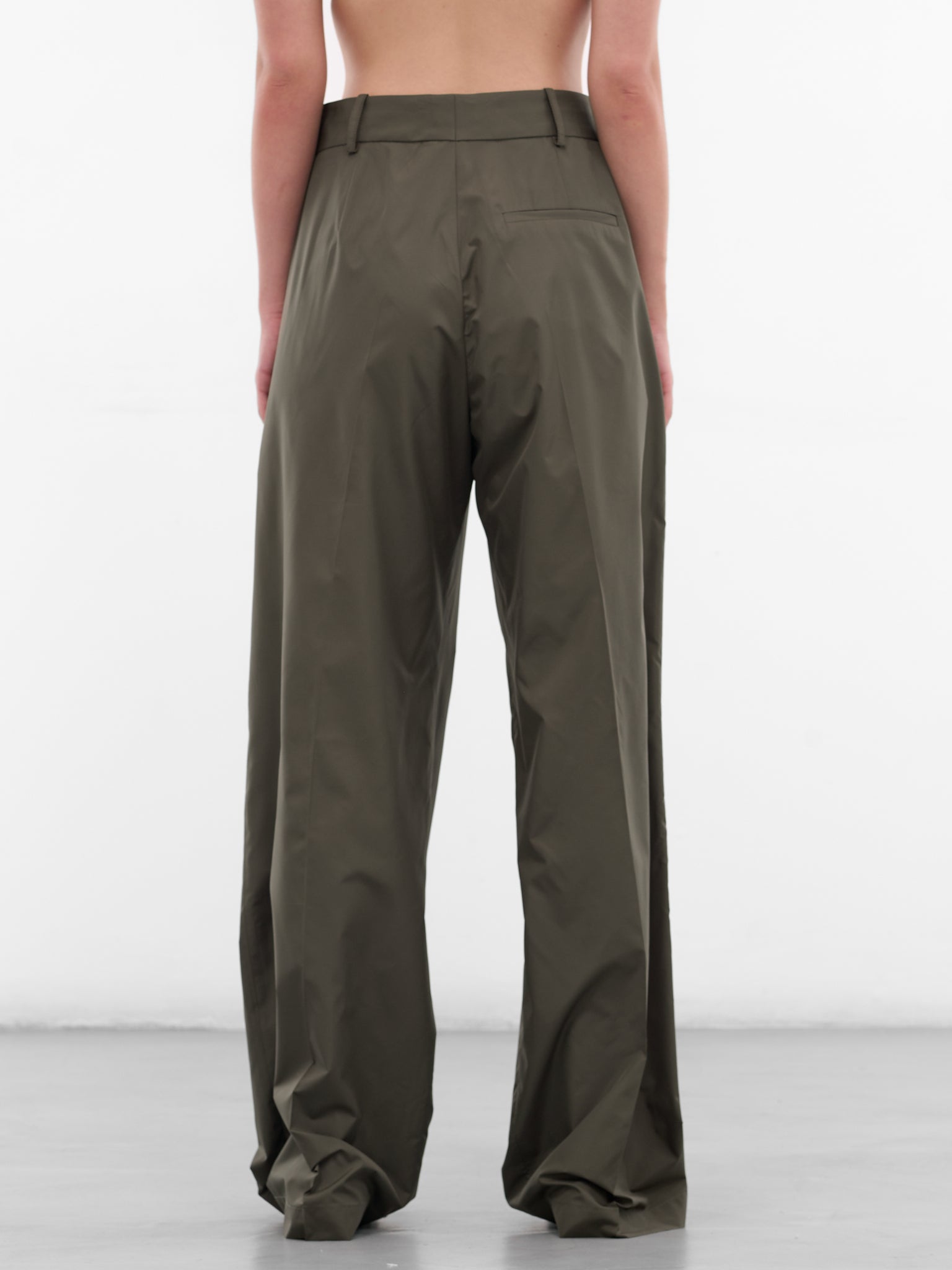 Khaki Aris Nylon Trousers (AMFW2563-DARK-KHAKI)