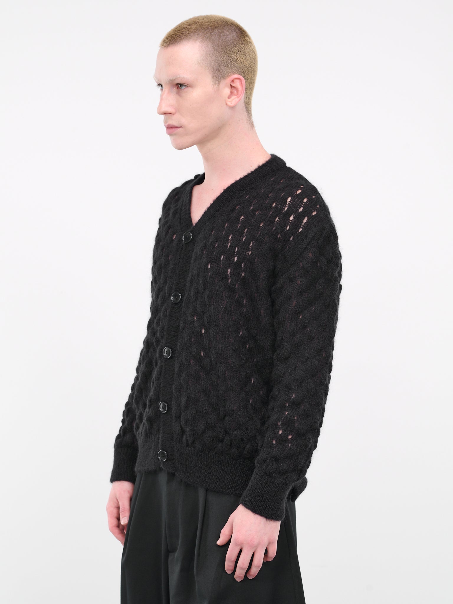 Bubble Knit Cardigan (AMK11-0643-BLACK)