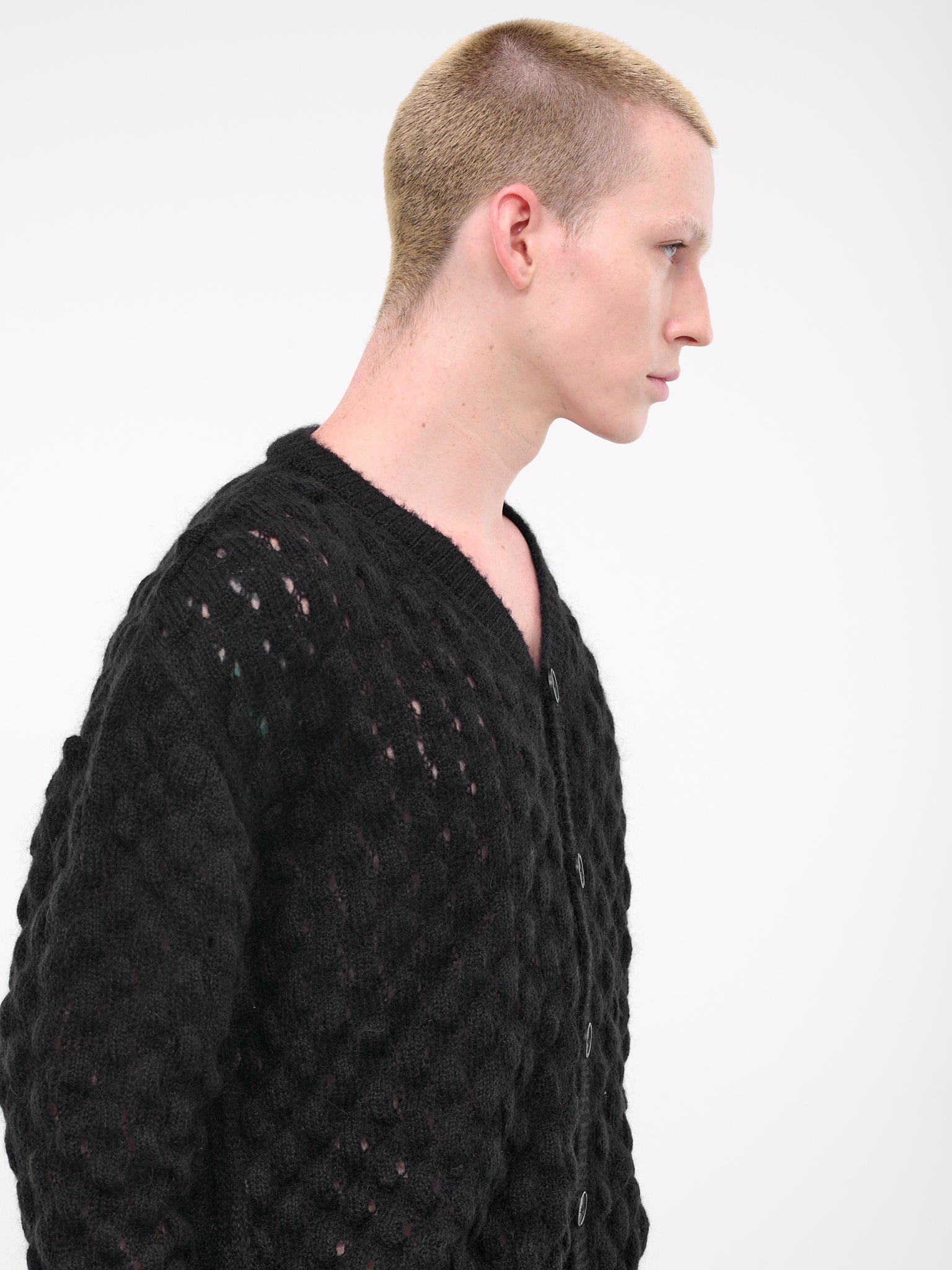 Bubble Knit Cardigan (AMK11-0643-BLACK)