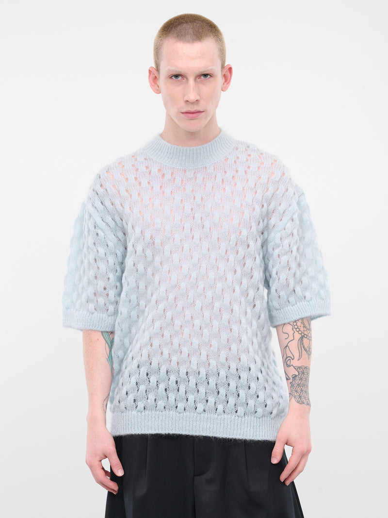Bubble Knit T-Shirt (AMK7D-0643-BABY-BLUE-PEARL)