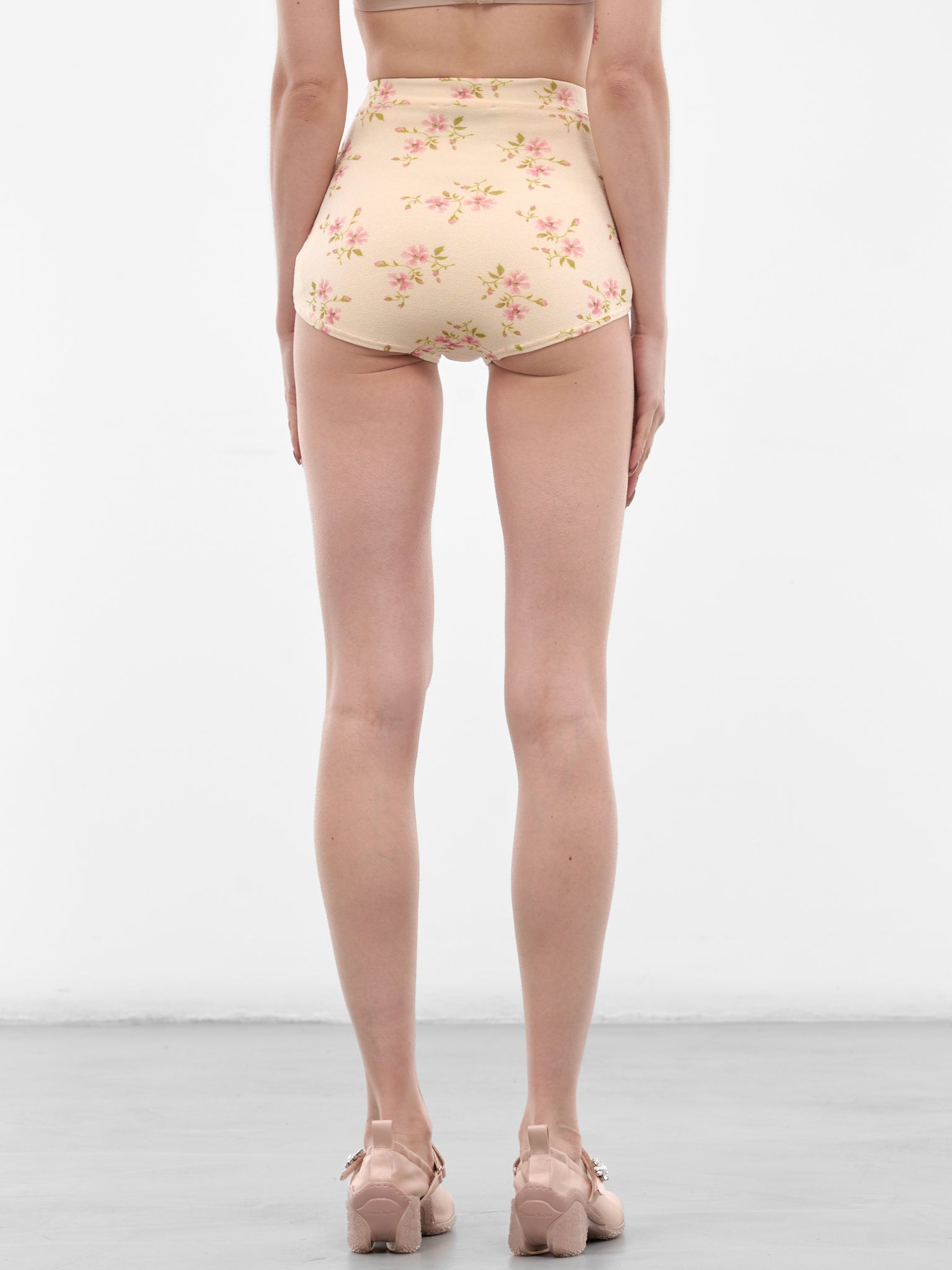 Cream Knit Tiny Flower Briefs (AMMK5P-0669-CREAM-FLORAL)