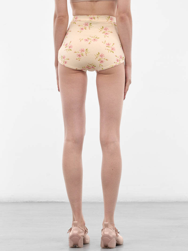 Cream Knit Tiny Flower Briefs (AMMK5P-0669-CREAM-FLORAL)