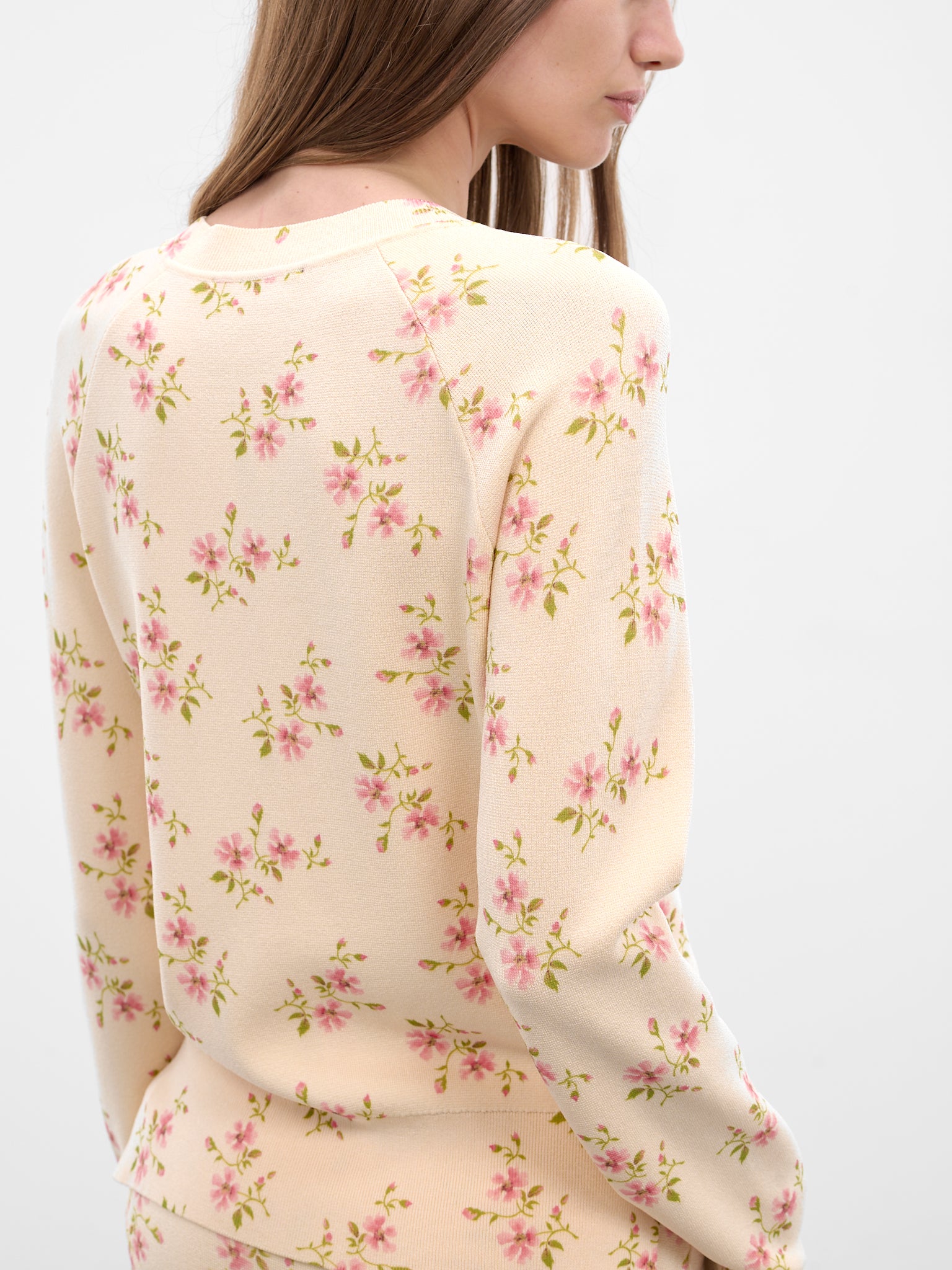 Cream Knit Tiny Flower Cardigan (AMMK6WP-0669-CREAM-FLORAL)