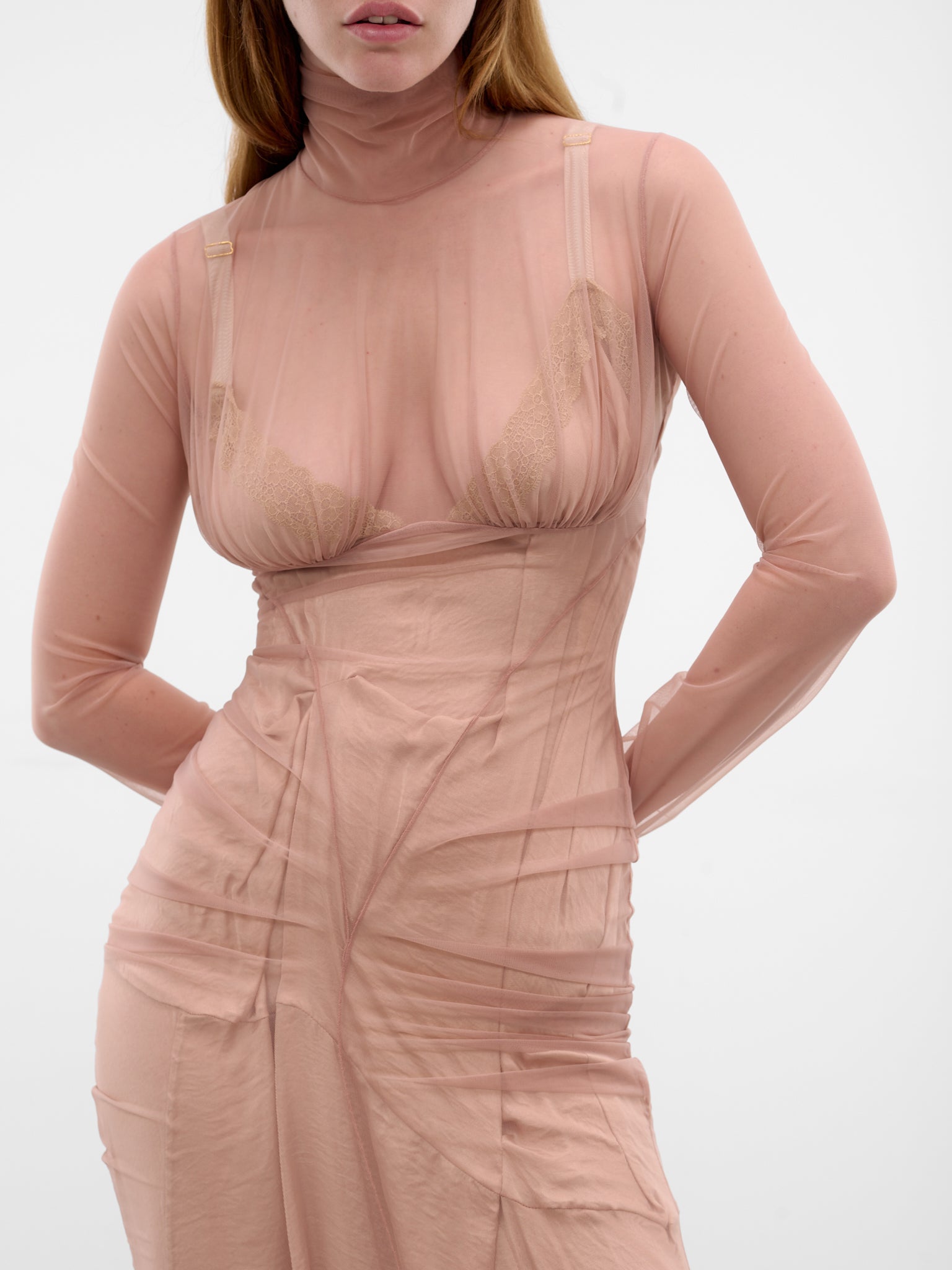 Beige Amnesia Maxi Dress (AMNESIA-DRESS-NUDE)