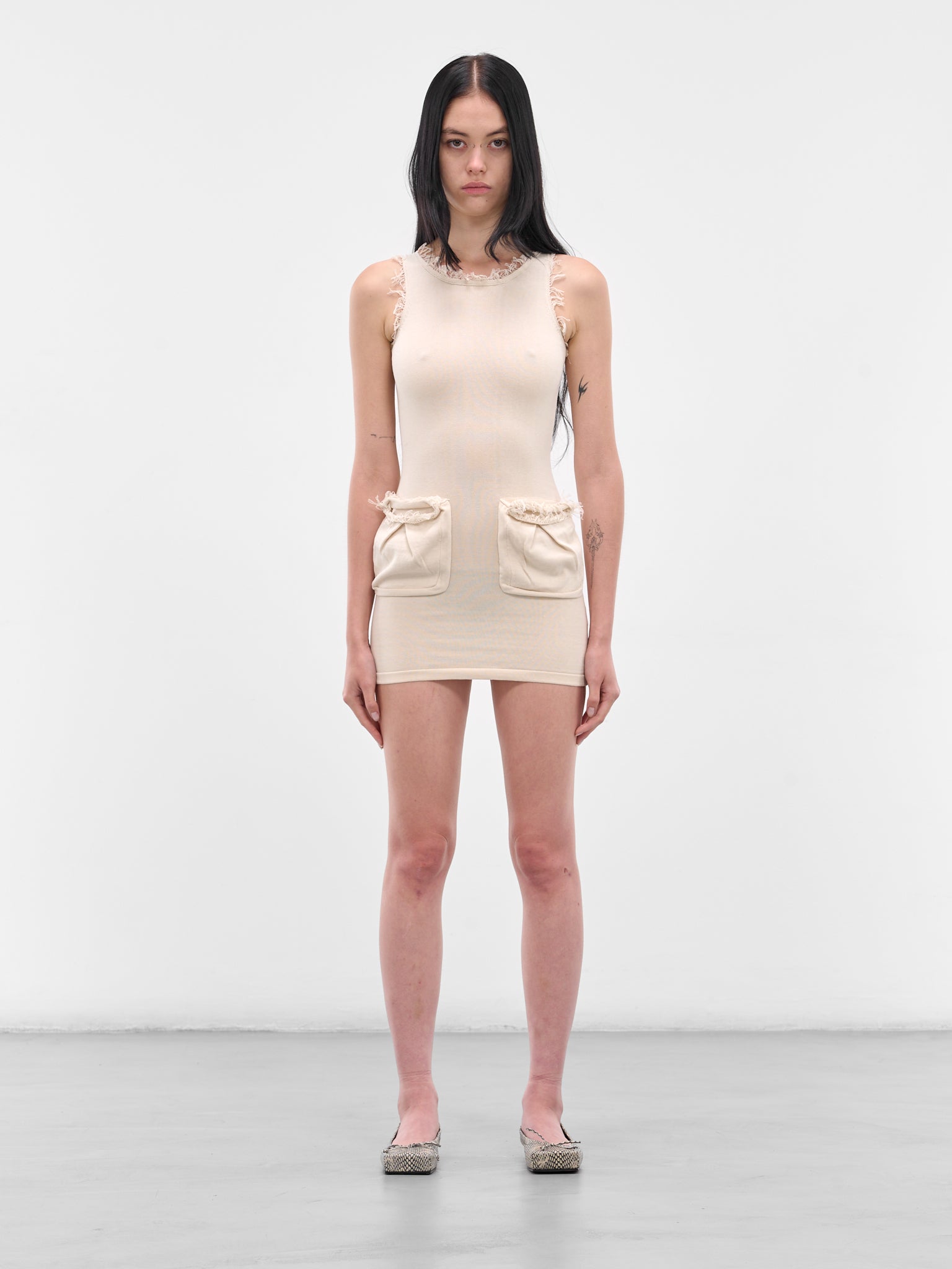Vanilla Fleur Pocket Mini Dress (AMPF2507-VANILLA)