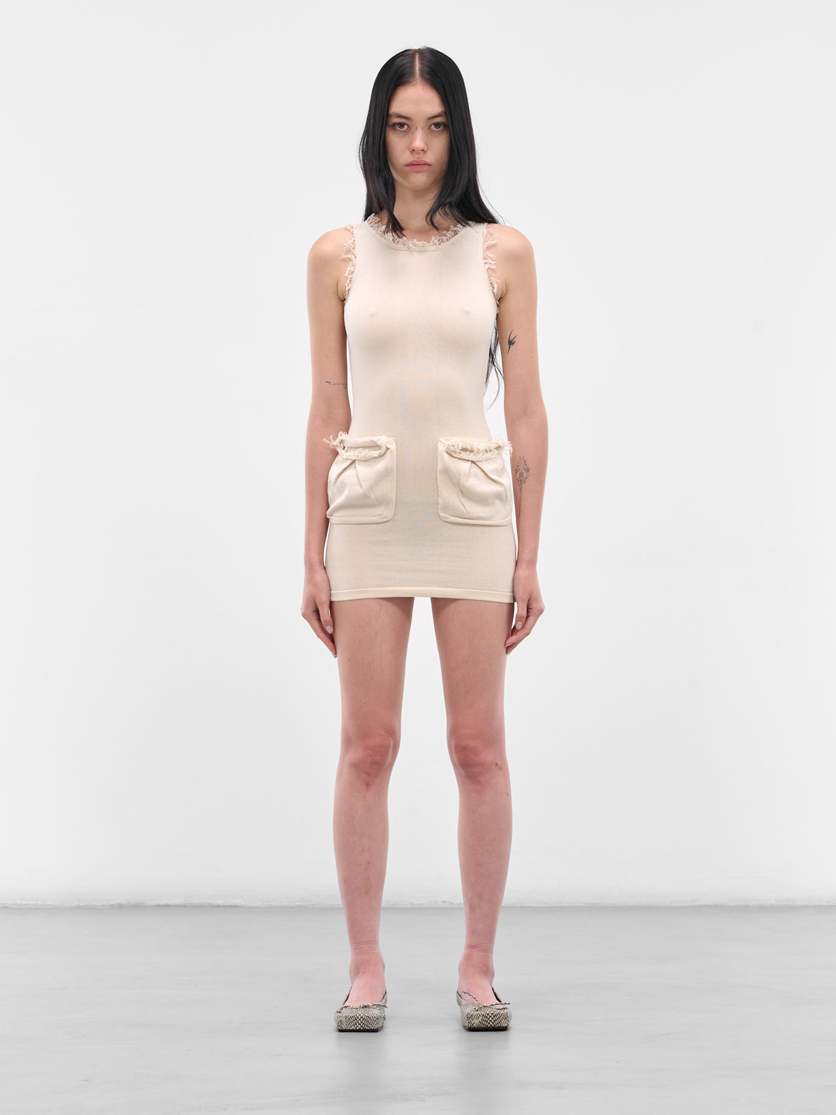 Vanilla Fleur Pocket Mini Dress (AMPF2507-VANILLA)