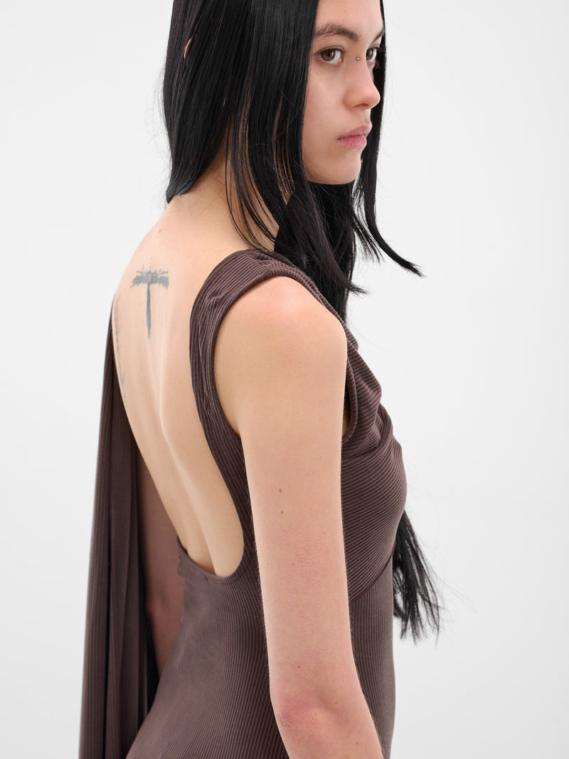 Brown Cedar Scarf Maxi Dress (AMPF2532-CEDAR-DARK-BROWN)