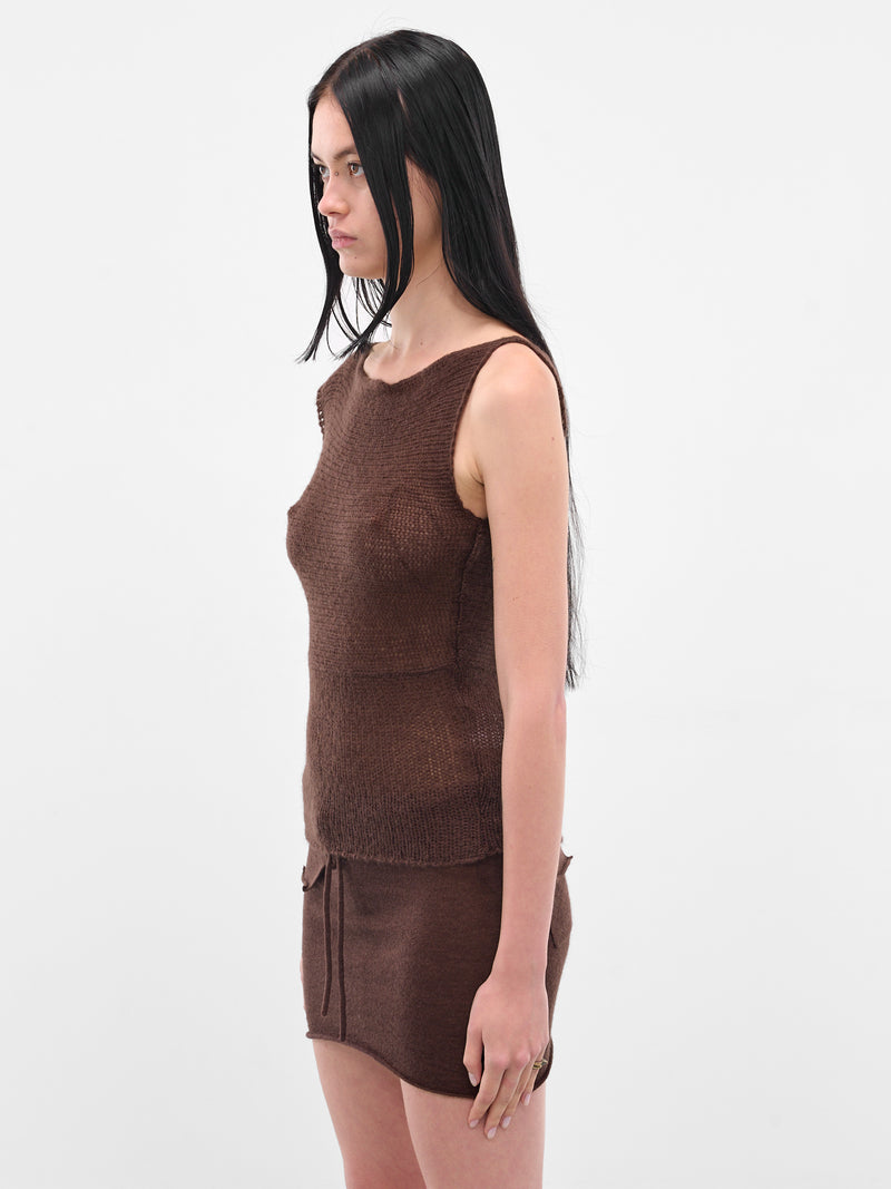 Brown Blaine Sleeveless Knit Top (AMPF2535-BLAINE-COCOA)