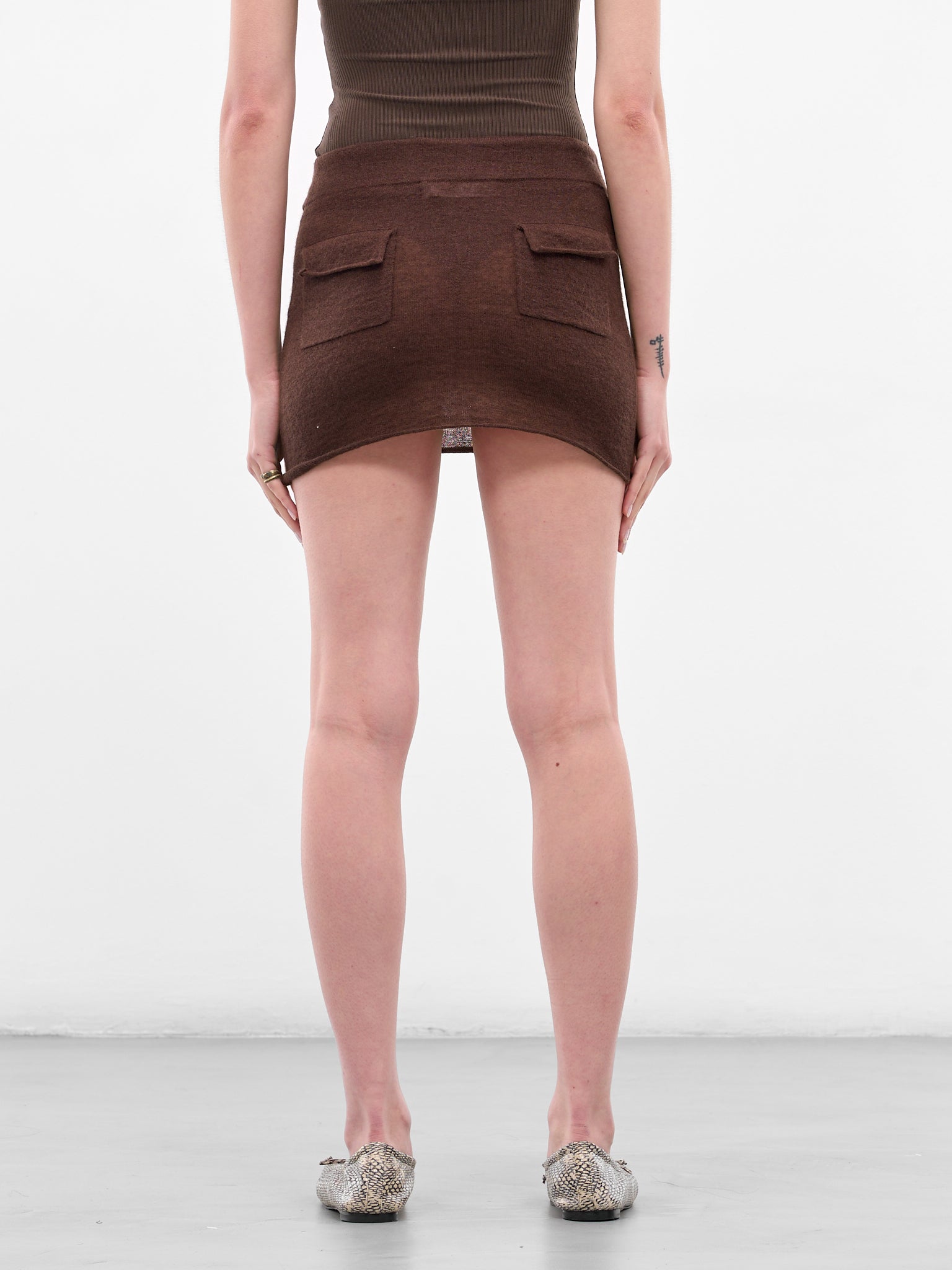 Brown Blaine Knit Mini Skirt (AMPF2536-BLAINE-COCOA)