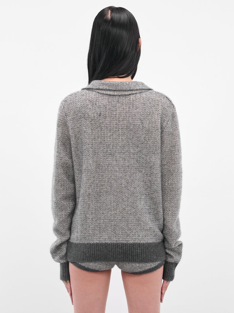 Gray Avel Knit Sweater (AMPF2553-SLATE)