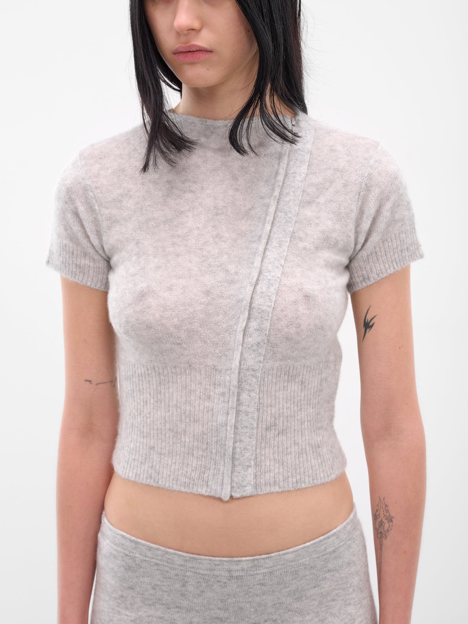Gray Fog Knit Top (AMPF2581-FOG-GRAY)