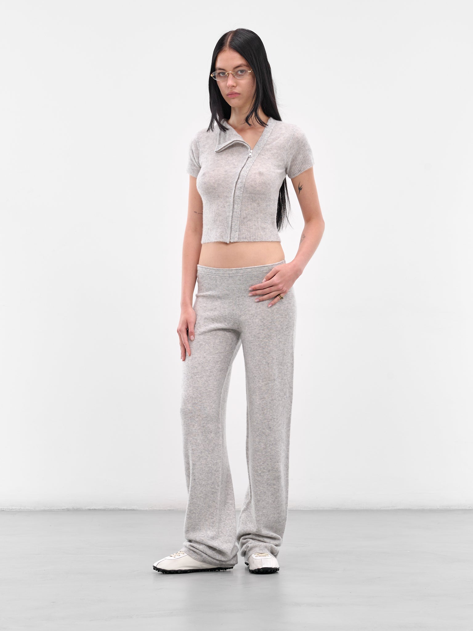 Gray Fog Knit Top (AMPF2581-FOG-GRAY)