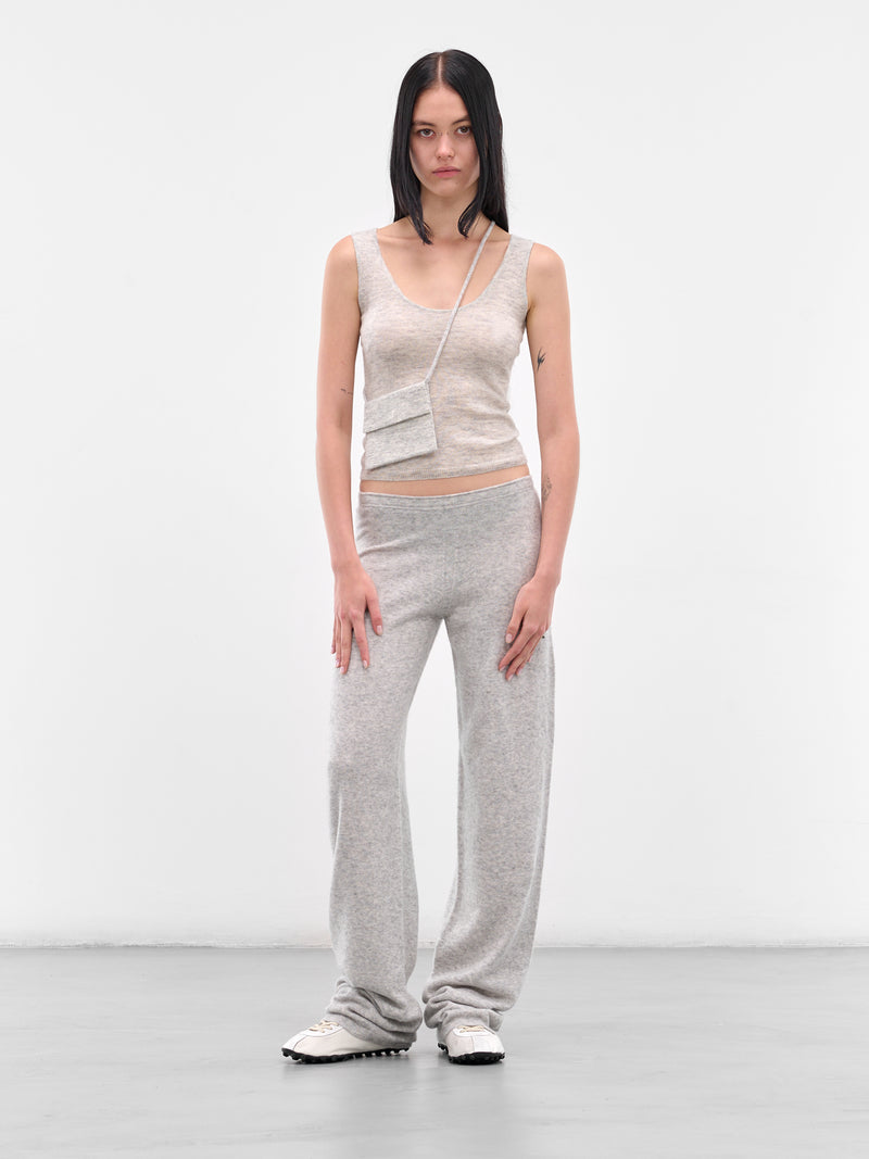 Gray Crossbody Pouch Knit Tank (AMPF2551-LIGHT-GRAY)