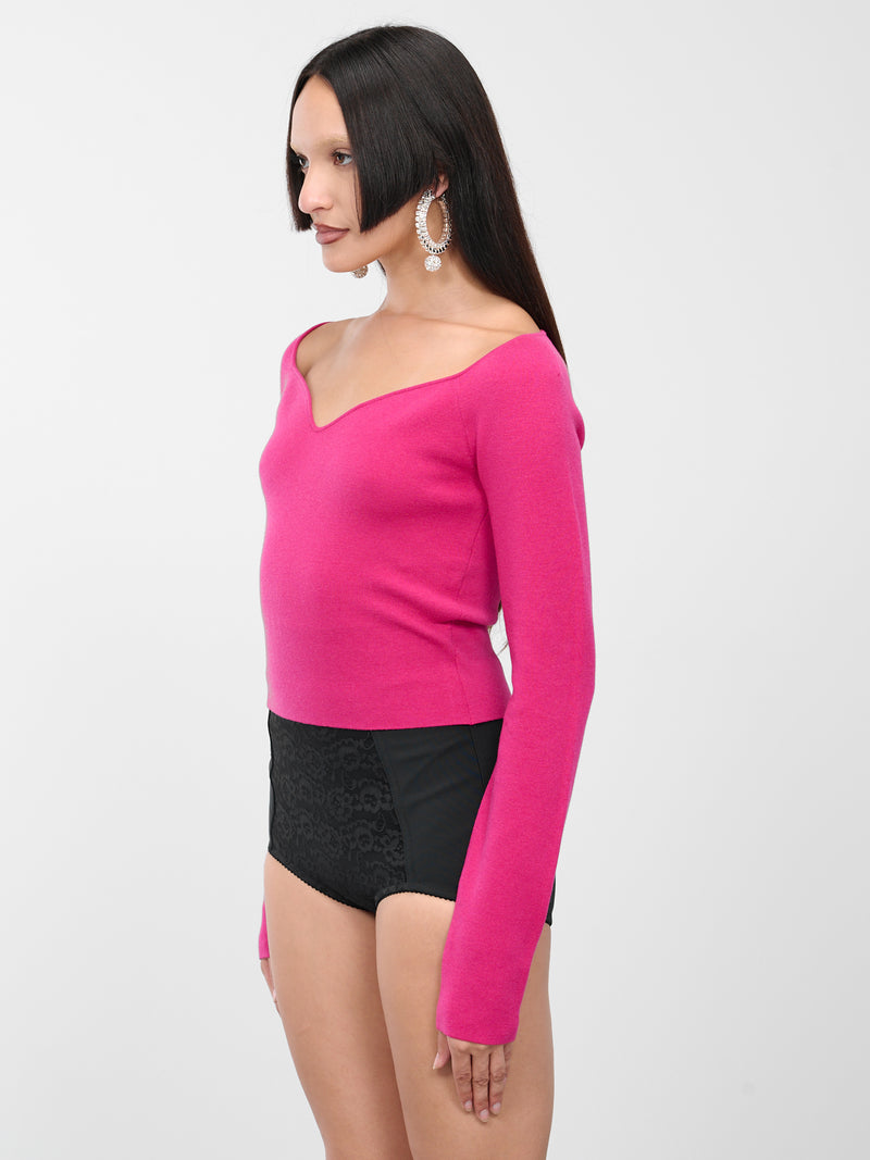 Sweetheart Knit Top (AMPU002ML0528-U2743-FUXIA)