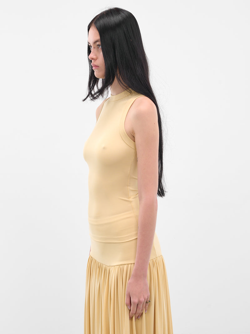 Yellow Jersey High Neck Tank (AMSS25144-BUTTERCREAM)