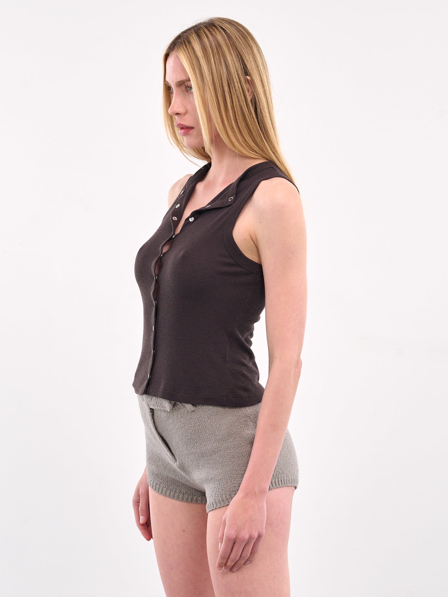 Button-Up Tank (AMSS2598SBRO-BROWN)