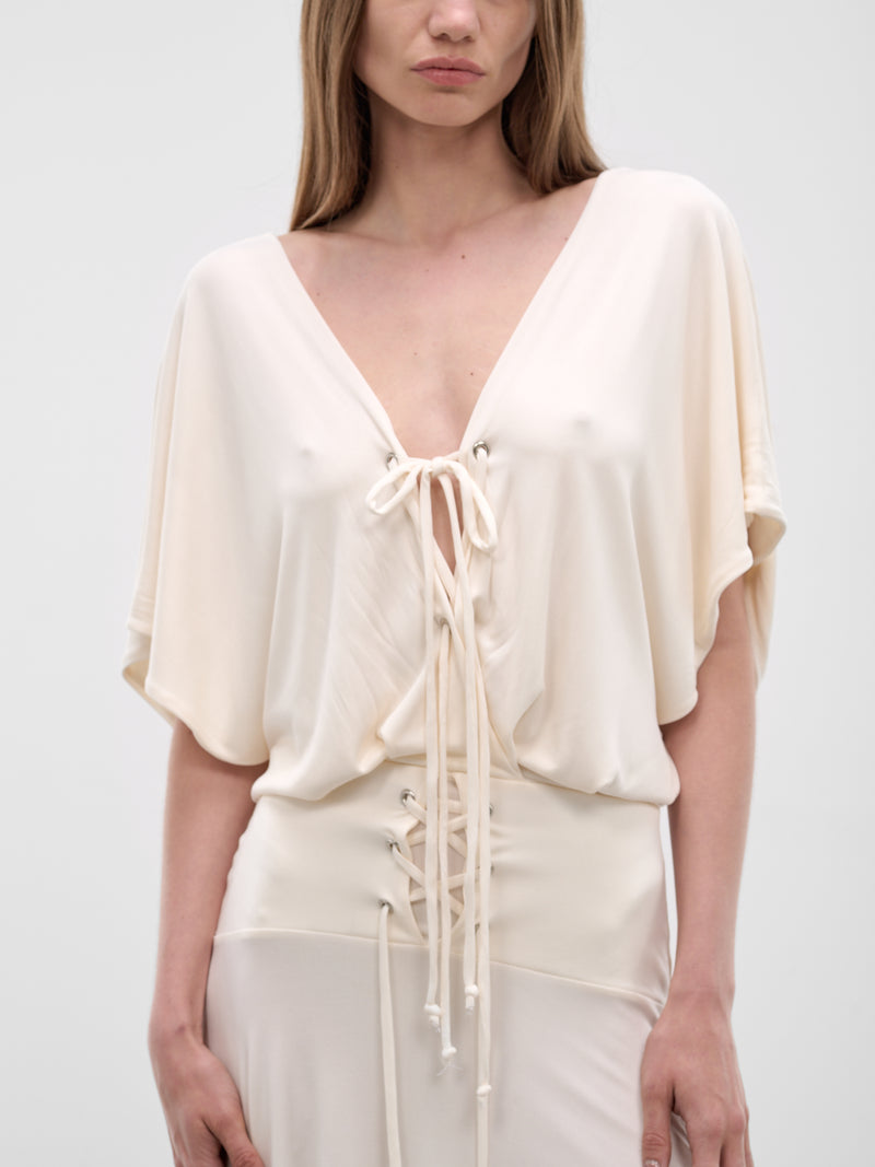 White Lotu Mini Dress (AMSS2606-LOTU-WHITE)
