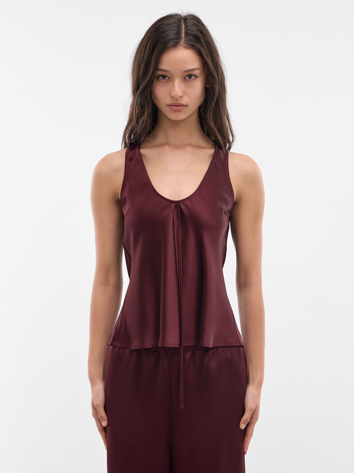 Melia Wine Satin Tank Top (AMSS2629-MELIA-WINE)