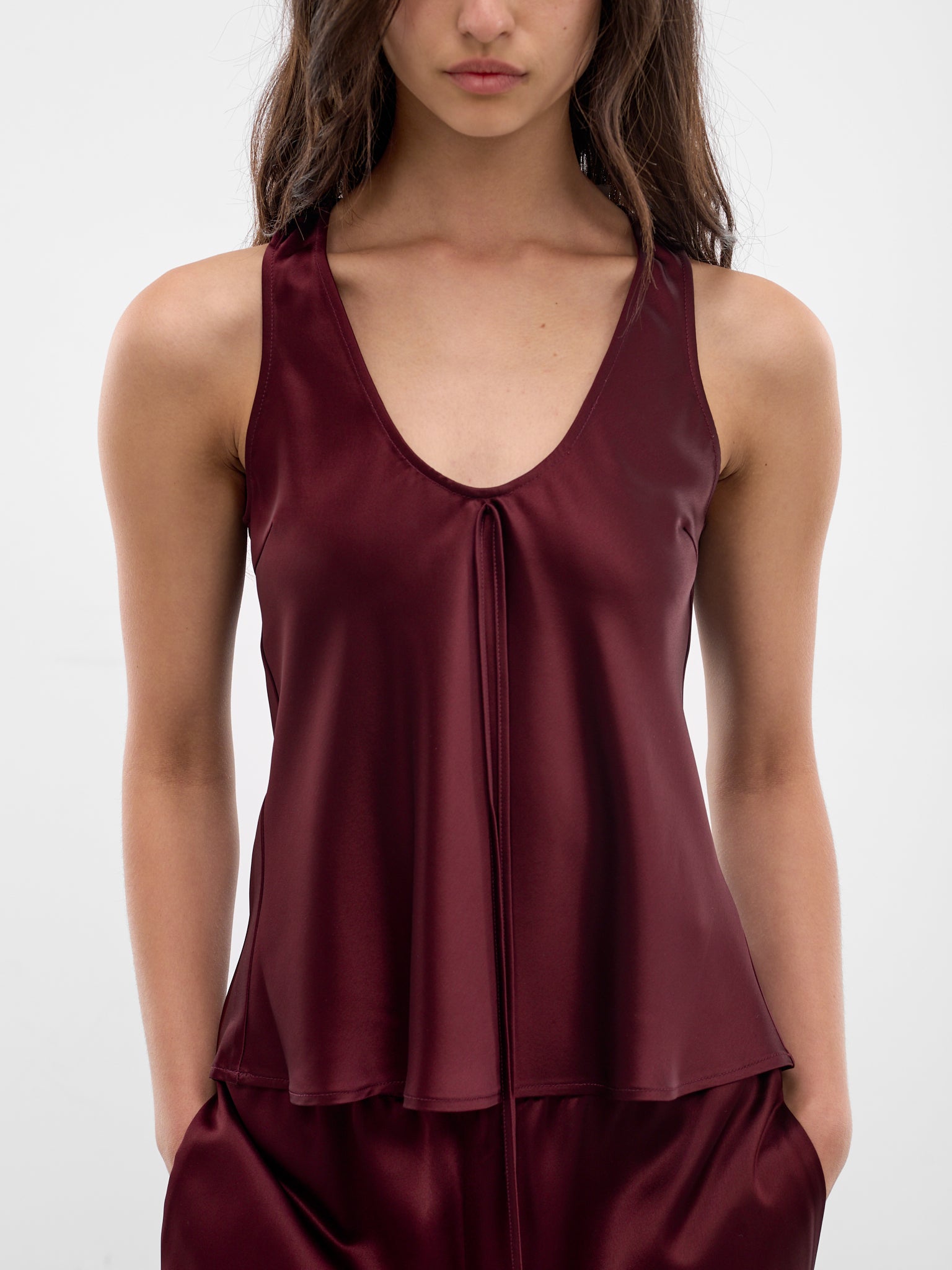 Melia Wine Satin Tank Top (AMSS2629-MELIA-WINE)