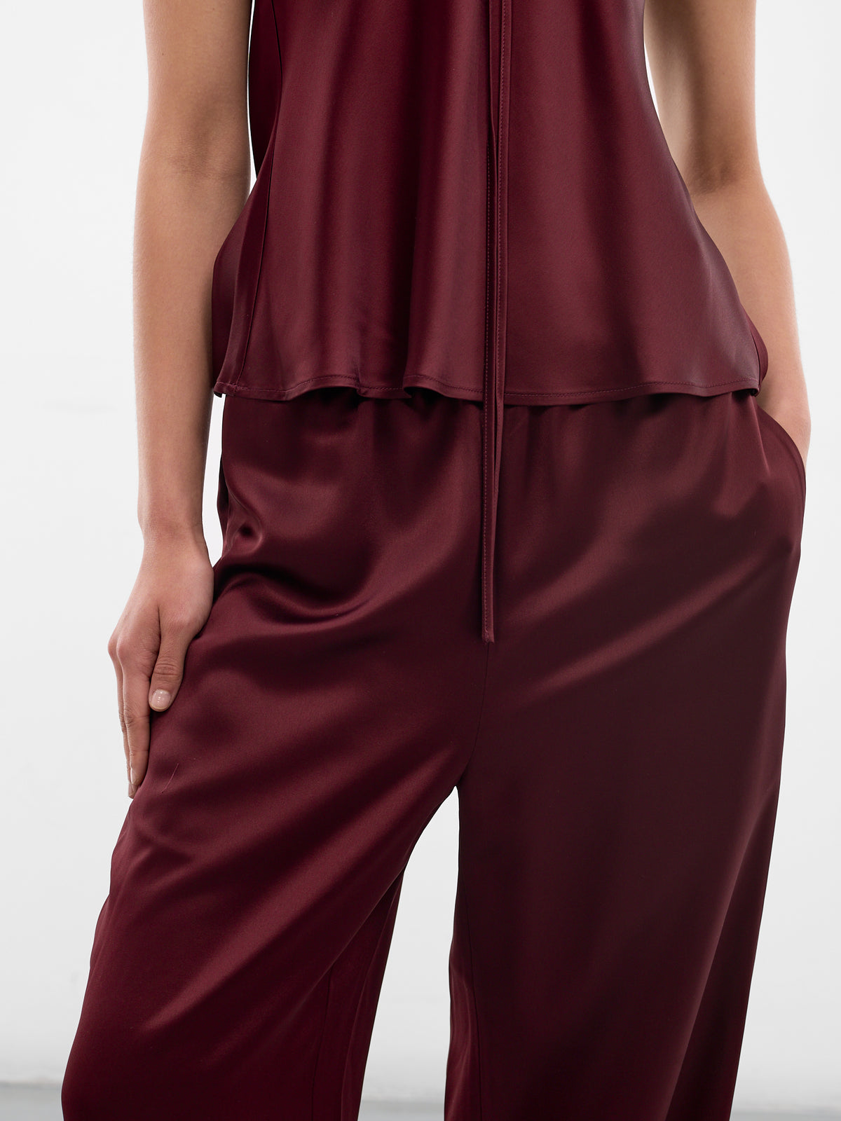 Melia Wine Satin Trousers (AMSS2631-MELIA-WINE)