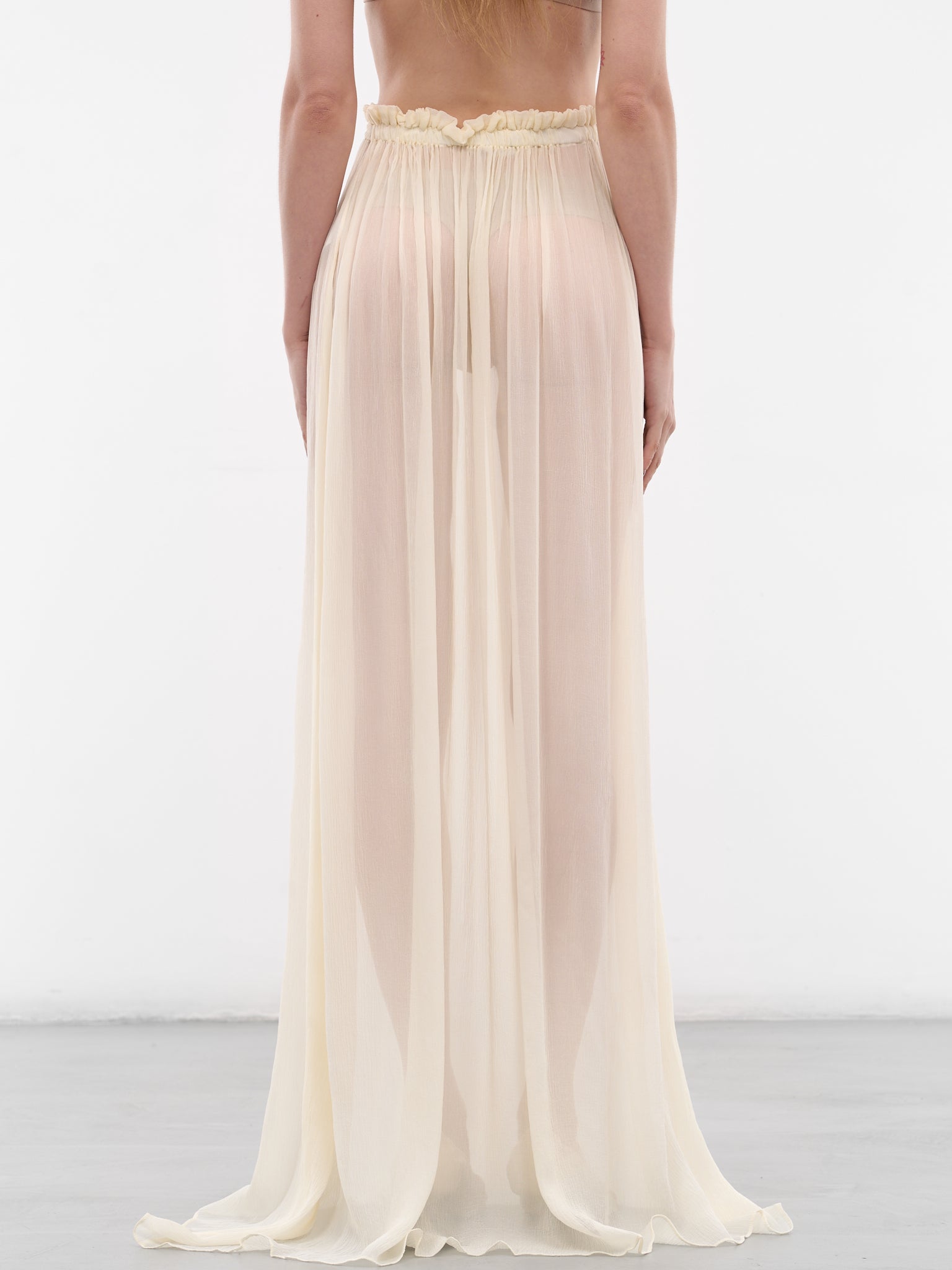 Ivory Palli Sheer Long Skirt AMSS2633-PALLI-IVORY