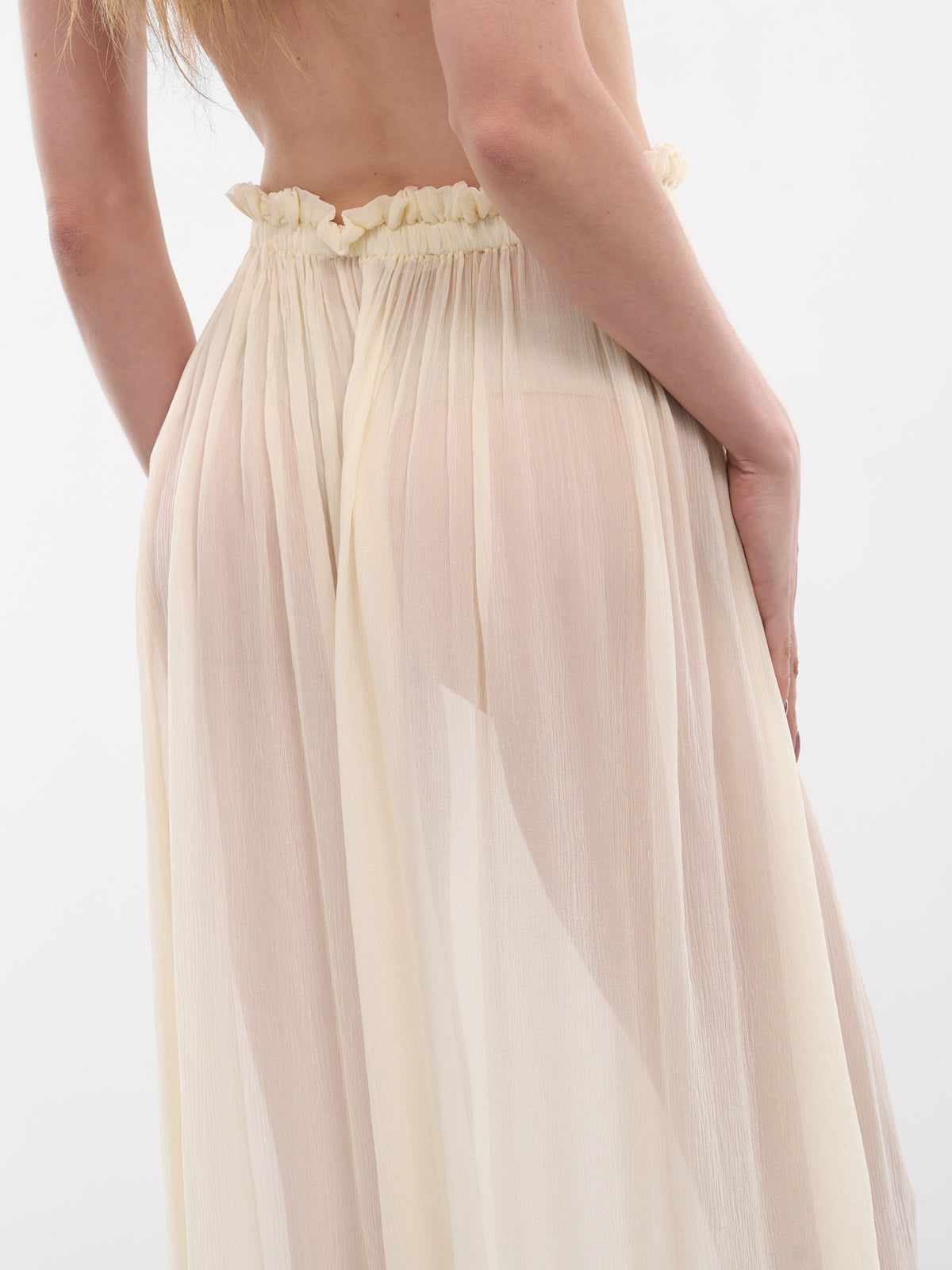 Ivory Palli Sheer Long Skirt AMSS2633-PALLI-IVORY