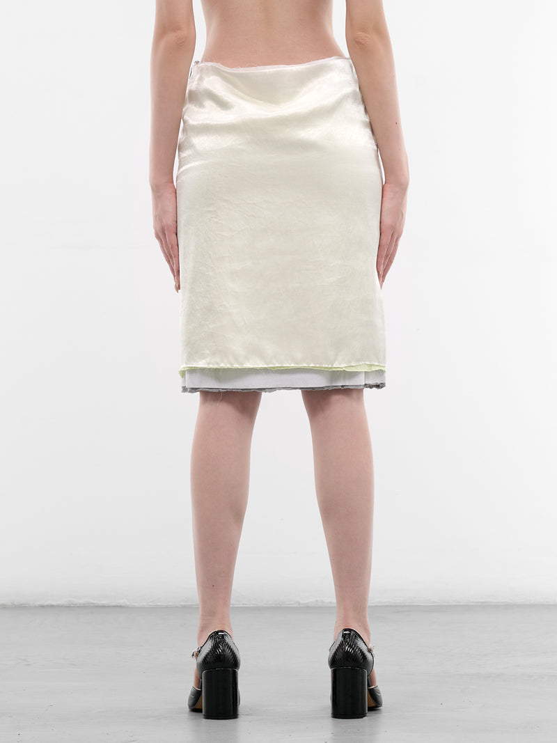 White Layered Raw Mini Skirt (AN001SK26SSWHT-WHITE)
