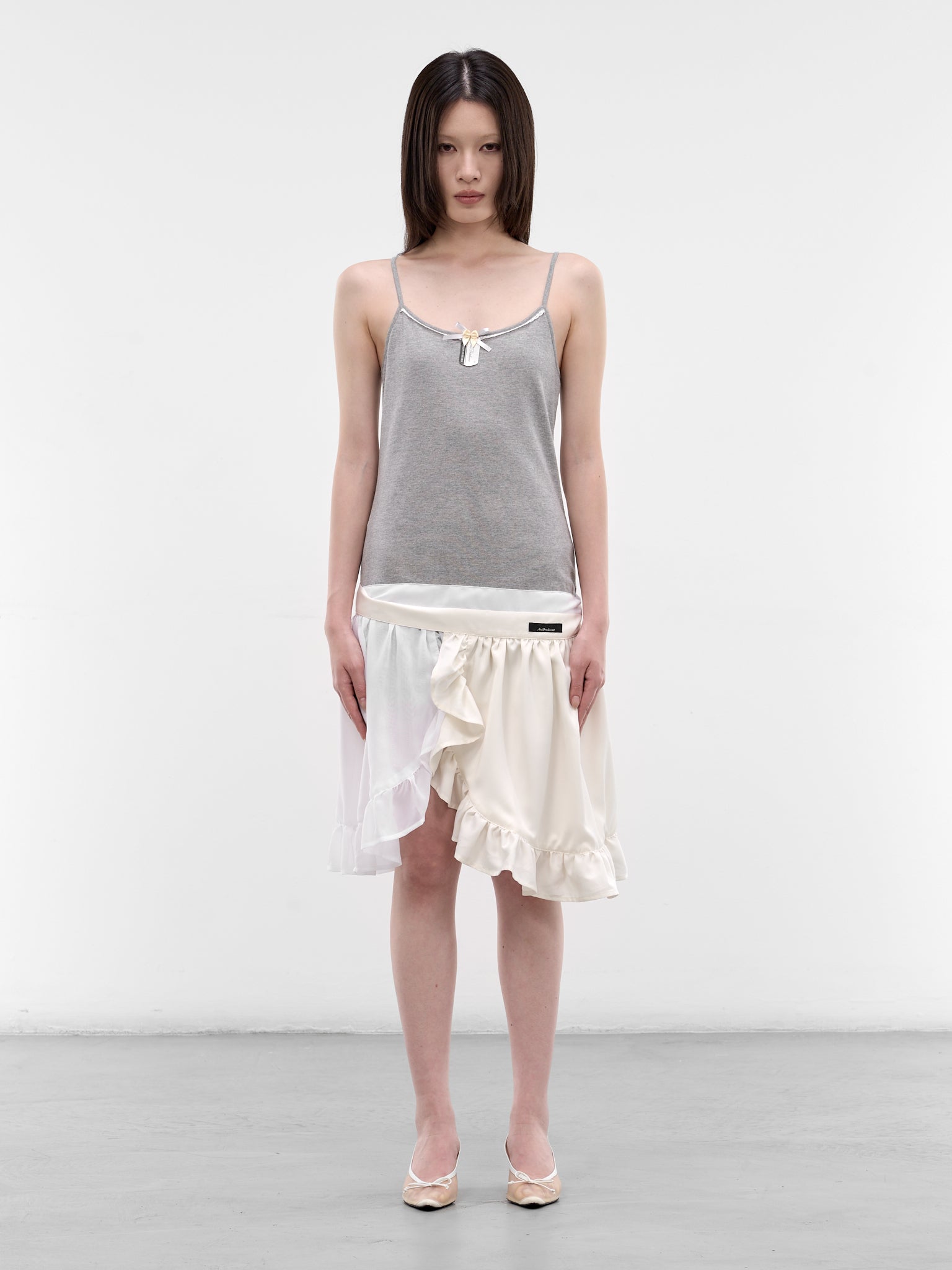 Hybrid Apron Ruffled Mini Dress (AN002DR26SSGRY-GRAY)