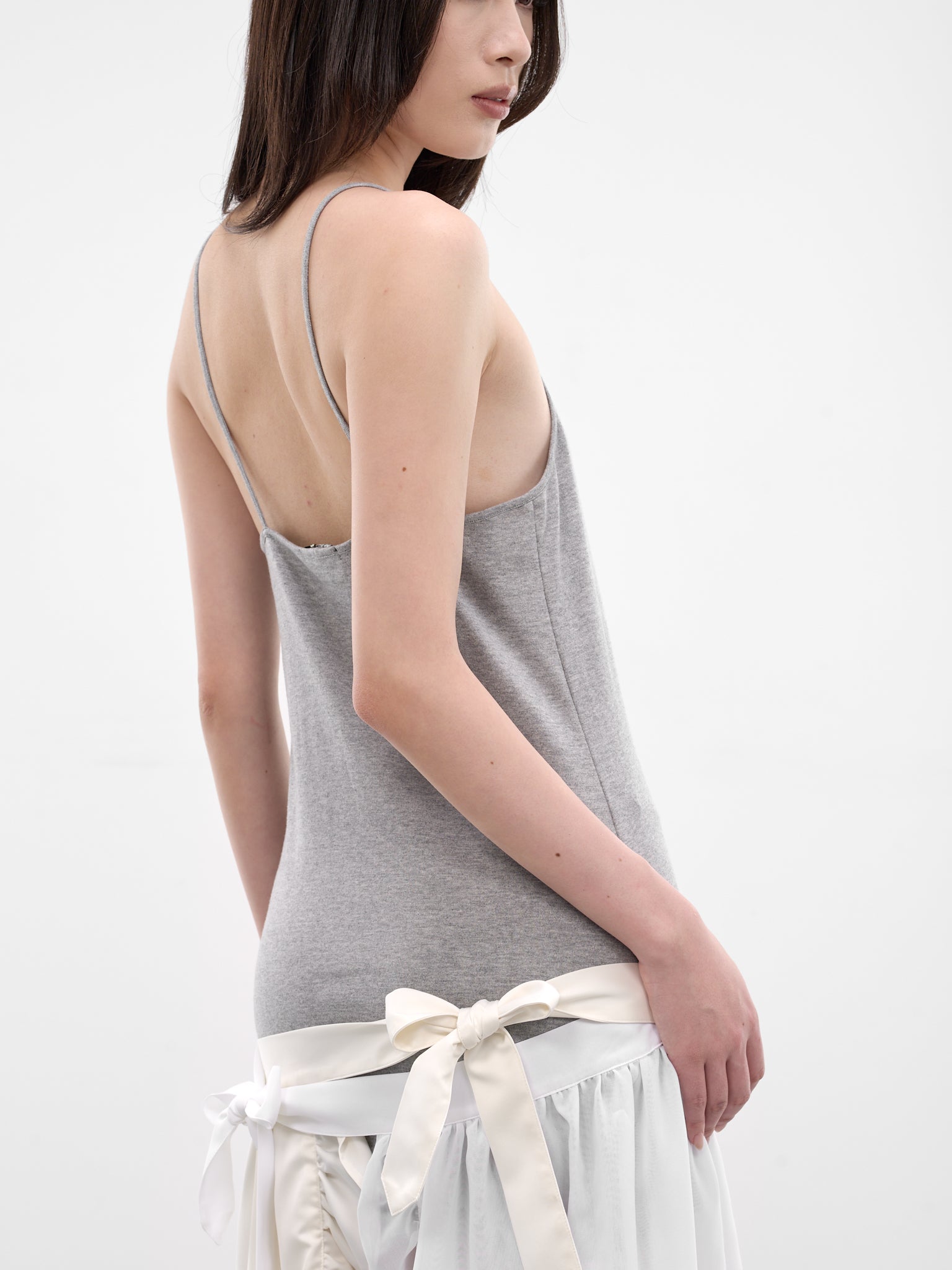 Hybrid Apron Ruffled Mini Dress (AN002DR26SSGRY-GRAY)