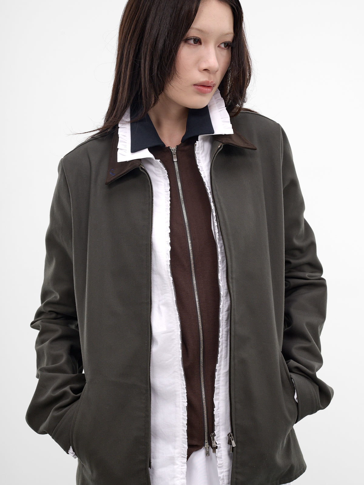 Khaki Layered Collar Detroit Jacket (AN002JK26SSKHK-KHAKI)