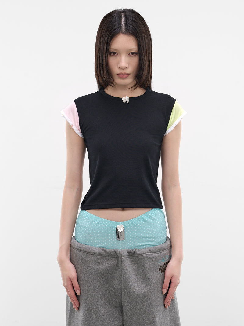 Black Bear Sleeves Tiny Tee (AN002TP26SSMBE-BLACK-MINT-BEAR)