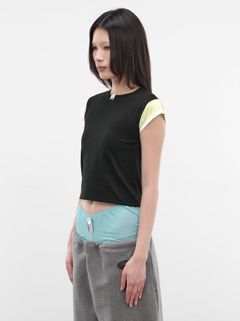 Black Bear Sleeves Tiny Tee (AN002TP26SSMBE-BLACK-MINT-BEAR)