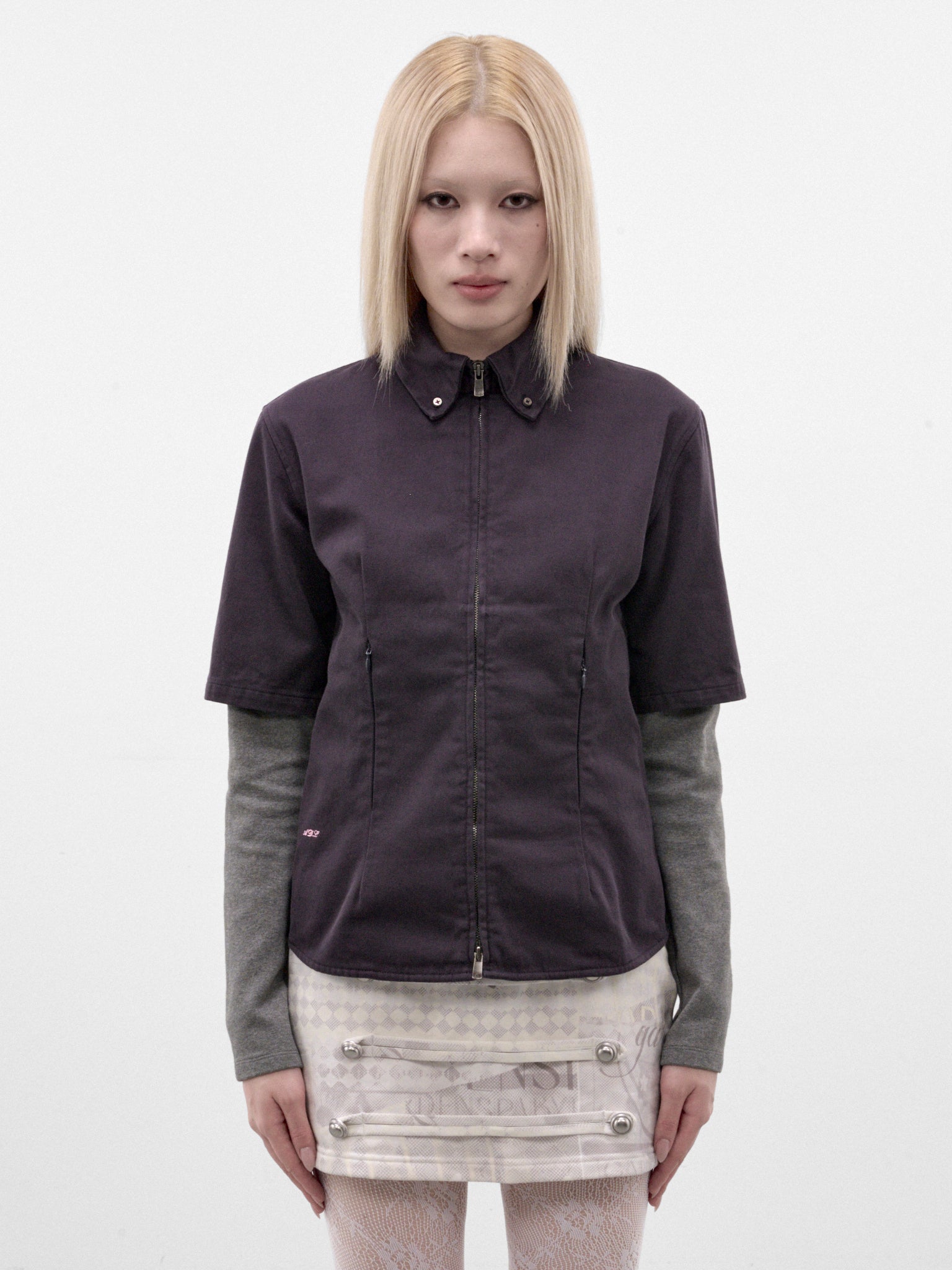 Purple Double Layered Shirt (AN006TP26AWPGR-PURPLE-GRAY)