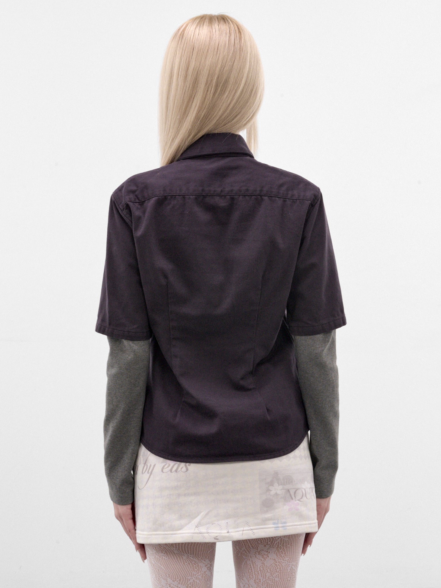 Purple Double Layered Shirt (AN006TP26AWPGR-PURPLE-GRAY)