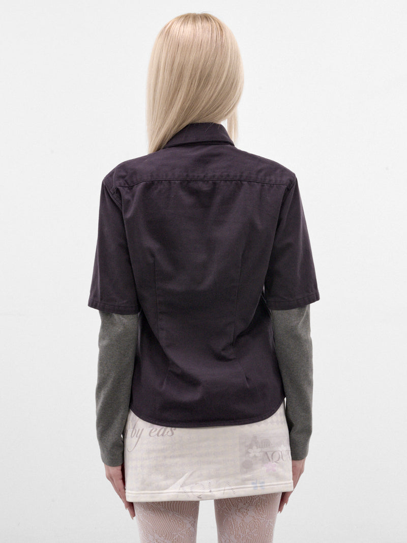 Purple Double Layered Shirt (AN006TP26AWPGR-PURPLE-GRAY)