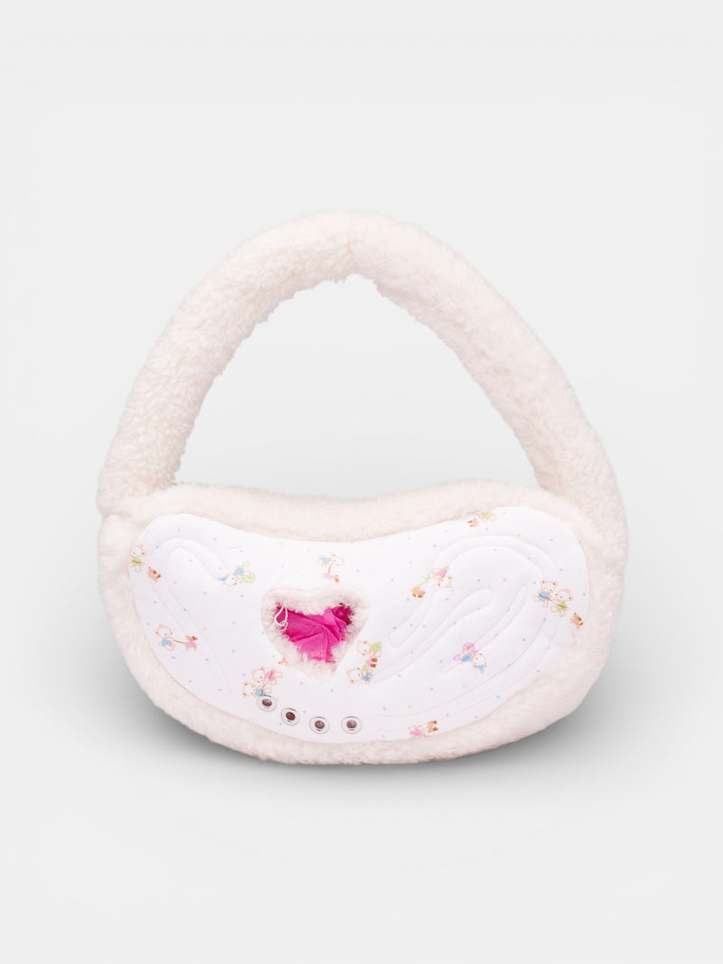 White Fluffy Bear Print Bag (AN007AC26SSBER-BEAR)