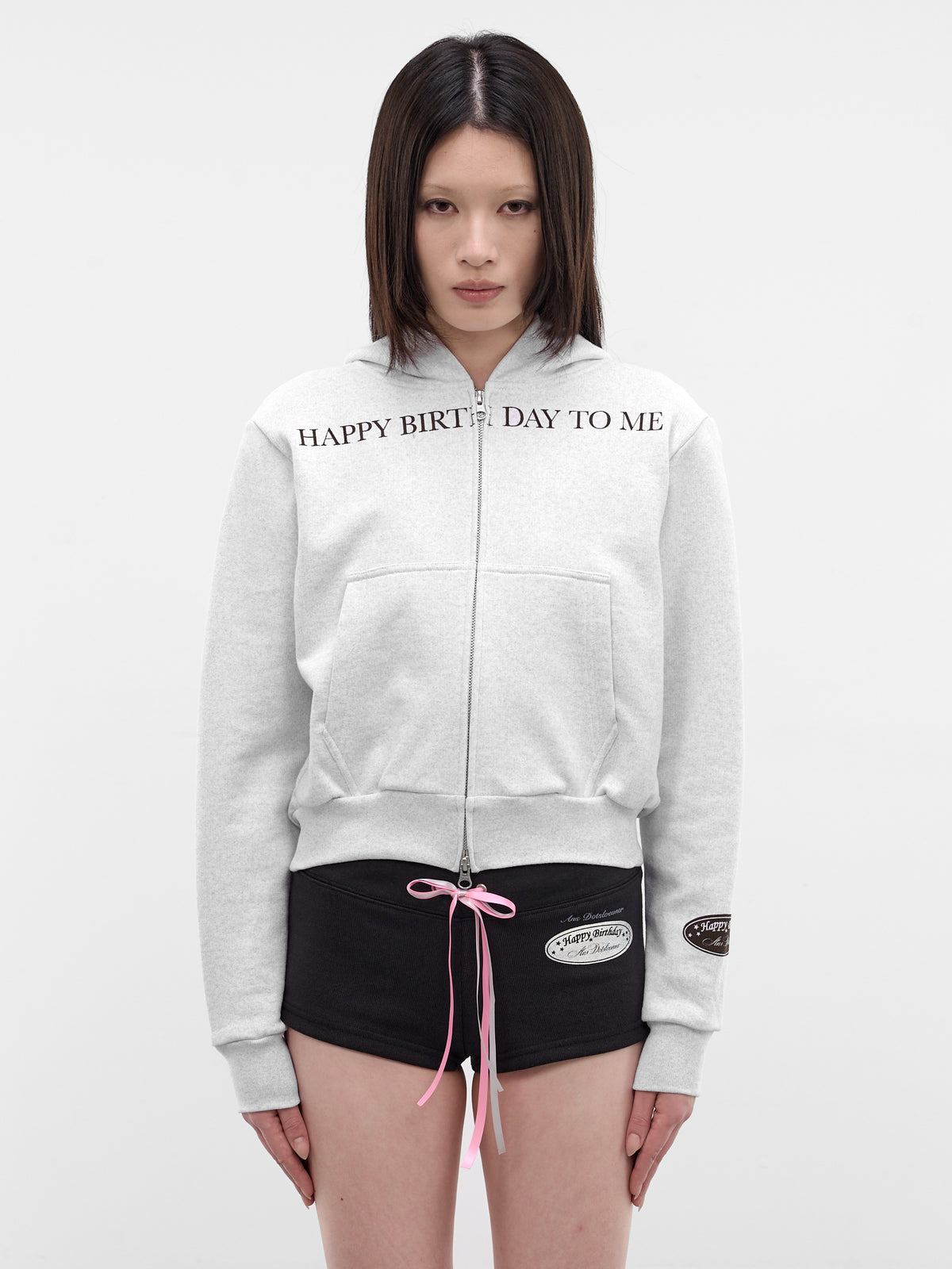 White Happy Birthday Zip Hoodie (AN008TP26SSWMX-WHITE-MIX)