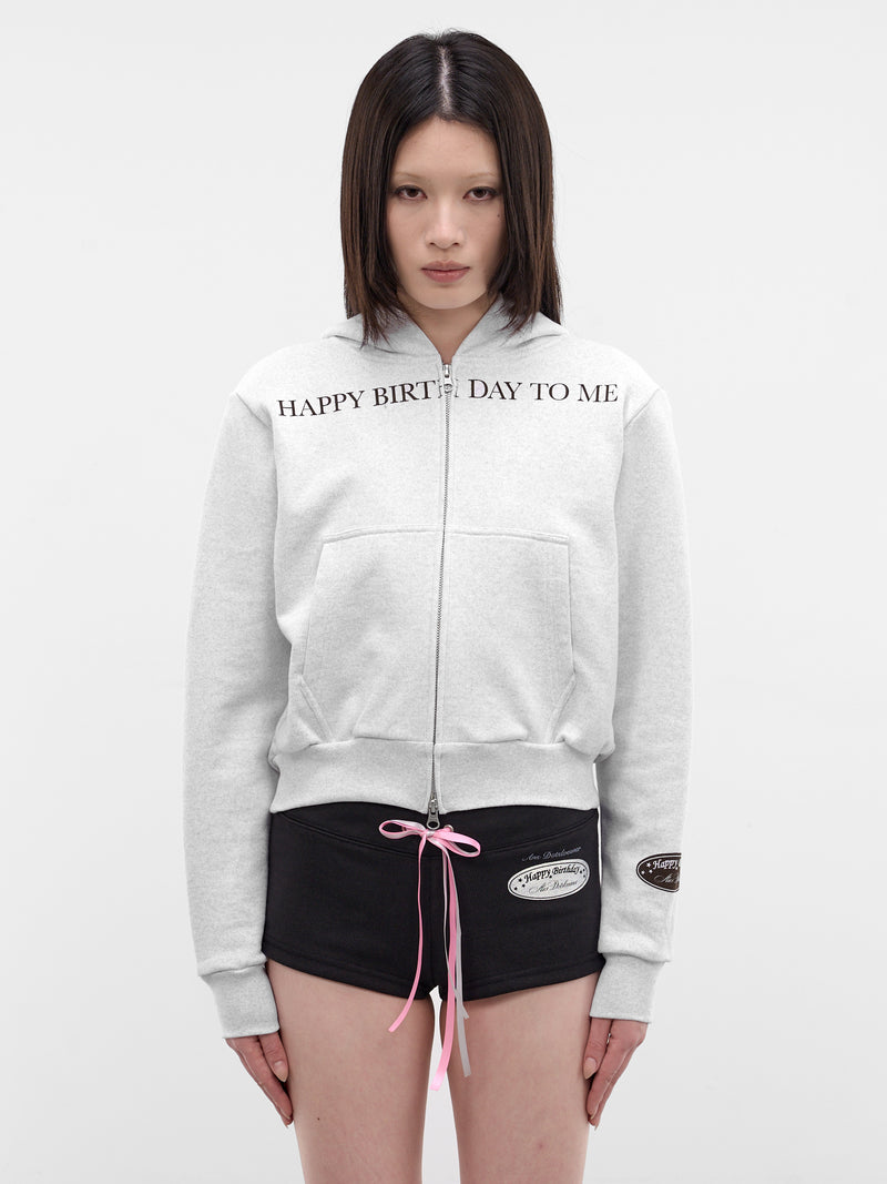 White Happy Birthday Zip Hoodie (AN008TP26SSWMX-WHITE-MIX)