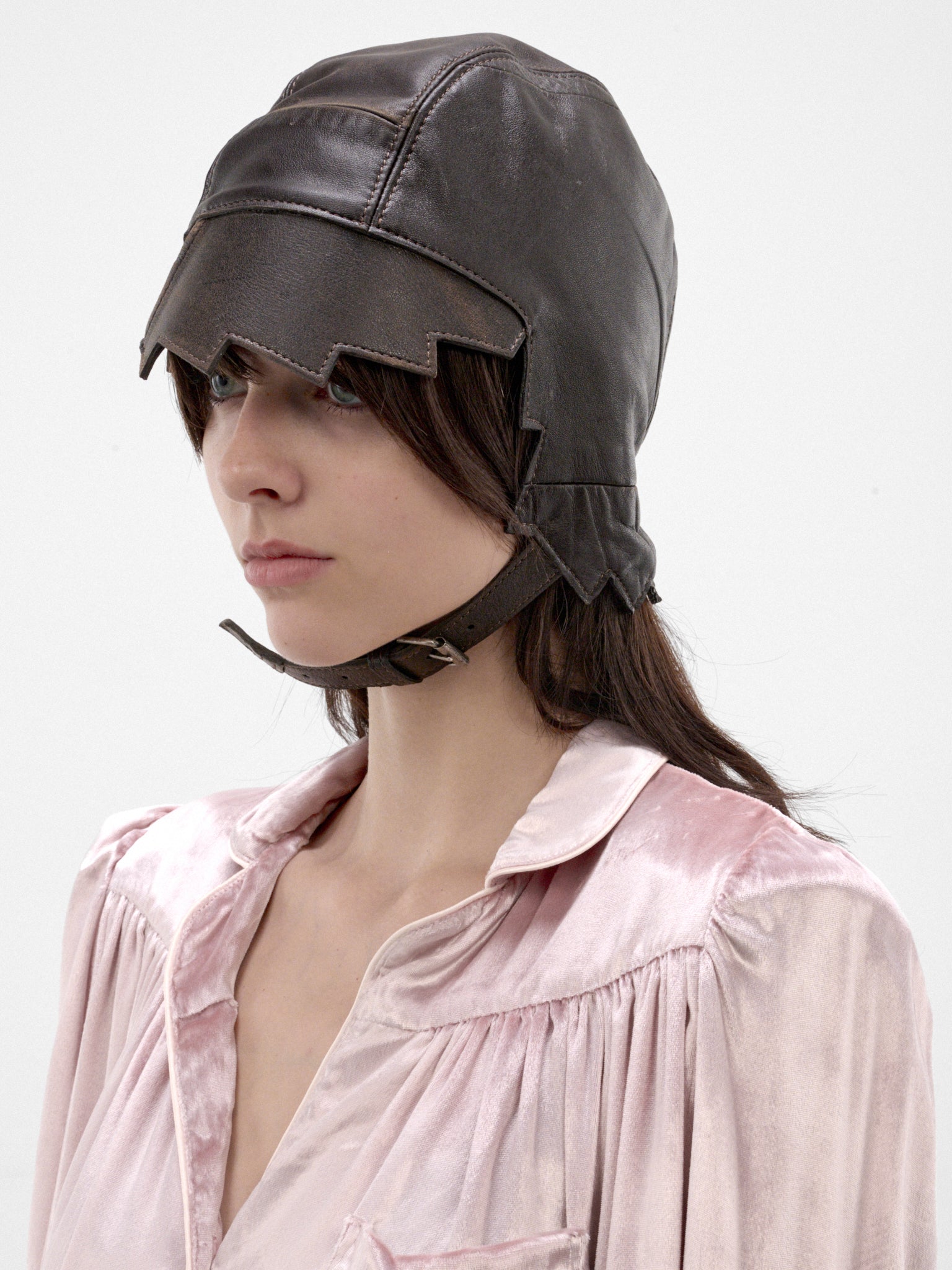 Angel Black Leather Aviator Hat (ANGEL-UPCYCLED-BLACK)