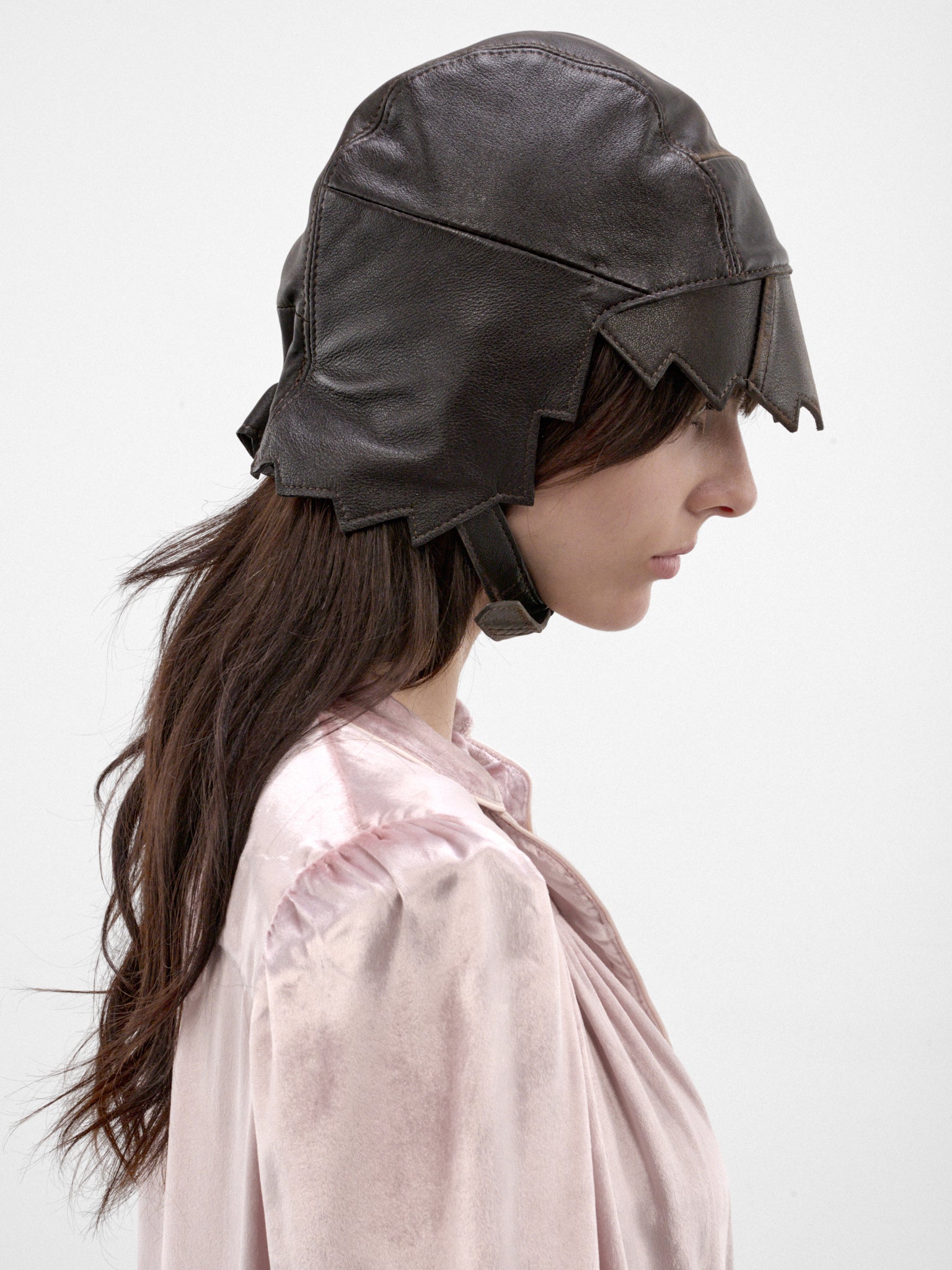 Angel Black Leather Aviator Hat (ANGEL-UPCYCLED-BLACK)