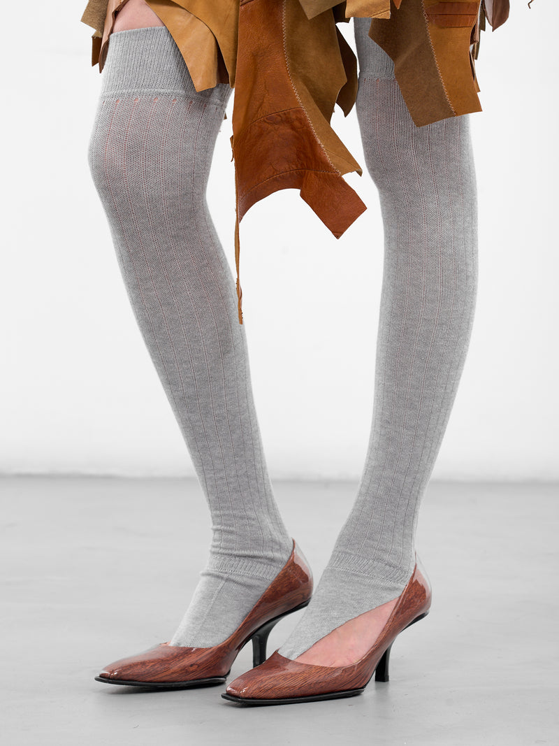 Gray Annouck Thong Thigh Socks (ANNOUCK-GREY)