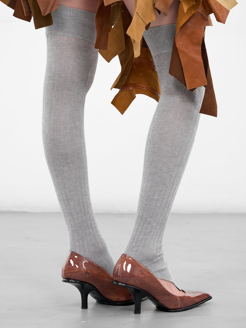 Gray Annouck Thong Thigh Socks (ANNOUCK-GREY)