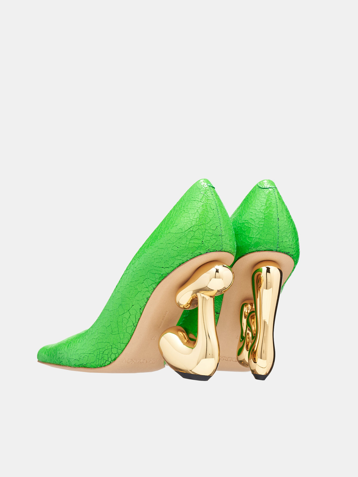 Bubble Heel Pumps (ANW41310B-18810-GREEN-GOLD)