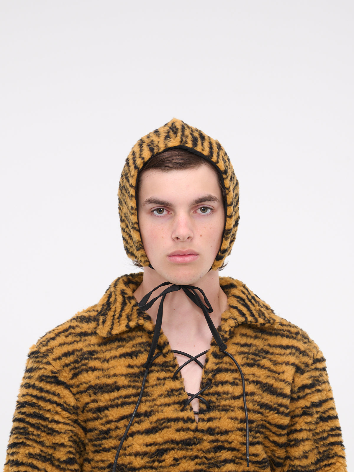 Tiger Fleece Tie Cap (AC012-ORANGE-BLACK)