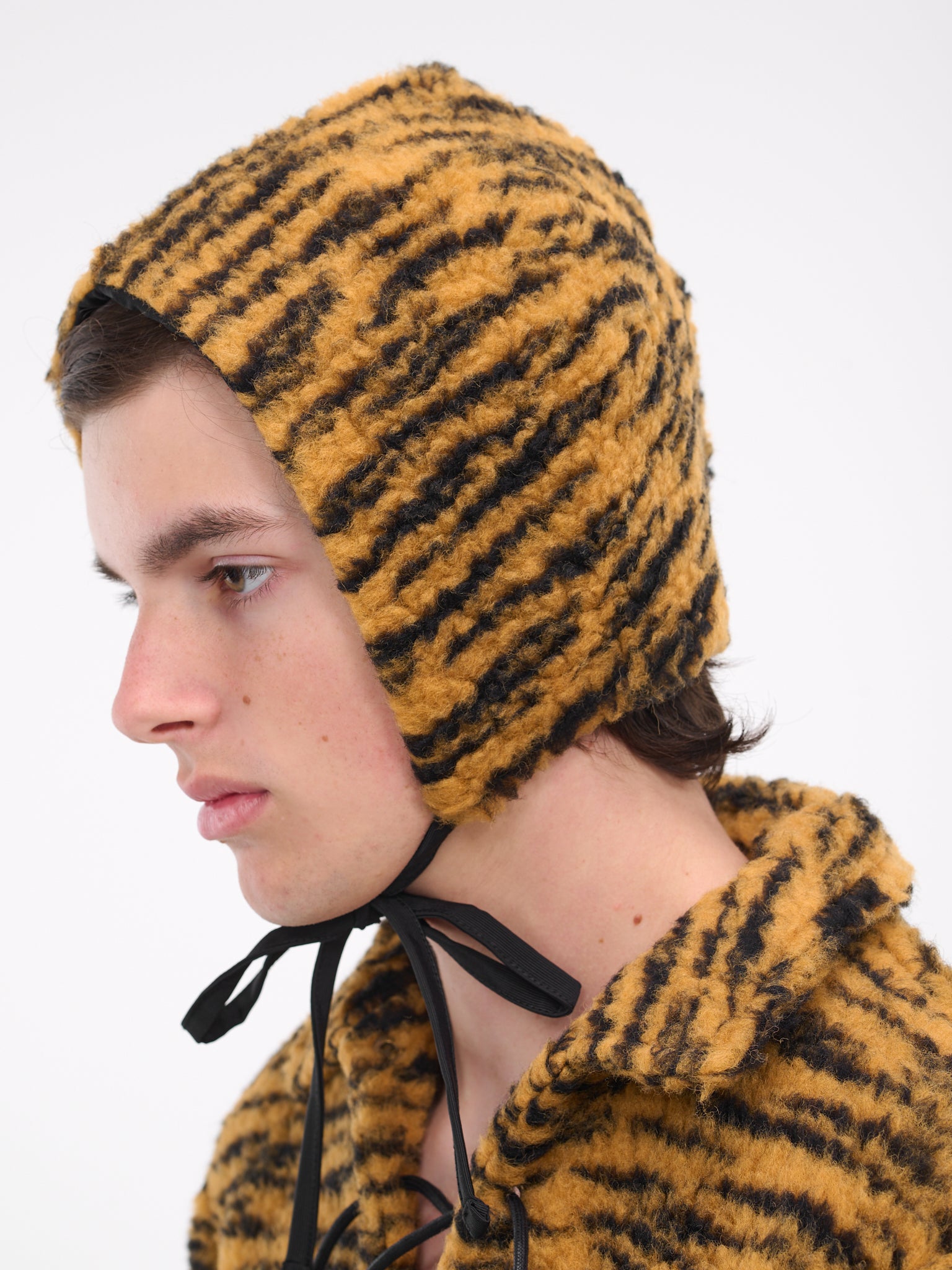 Tiger Fleece Tie Cap (AC012-ORANGE-BLACK)