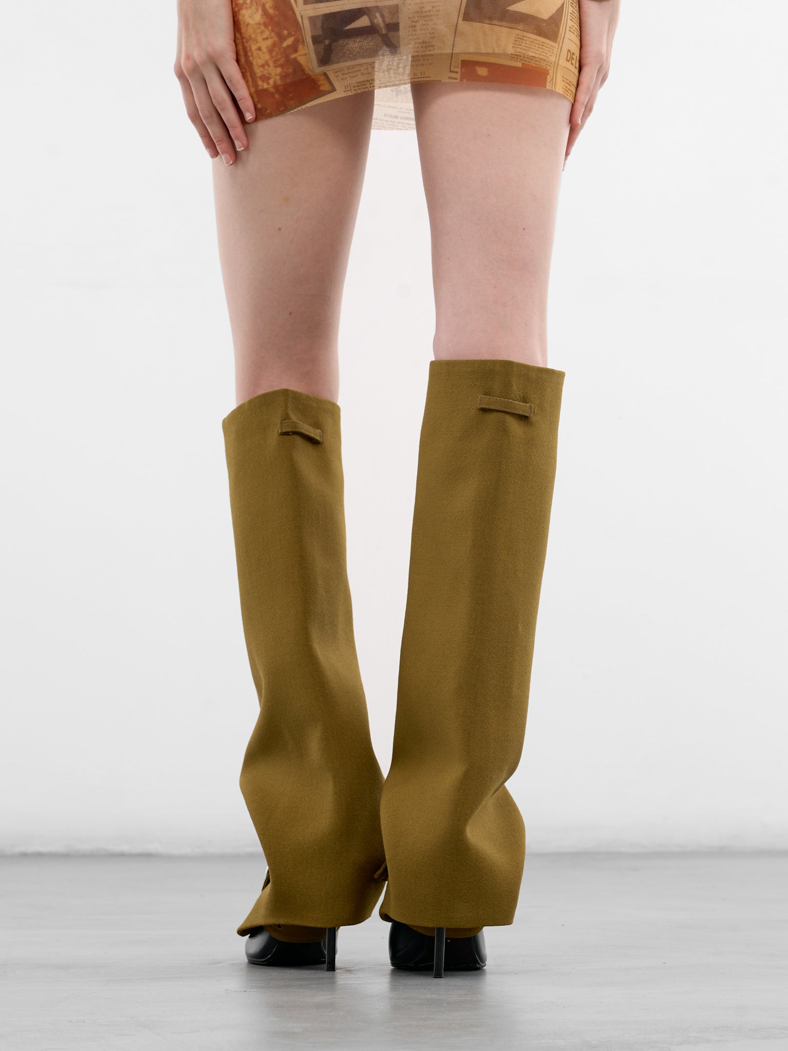 Olive Wool Buckled Wide Chaps (AC064-W058-89-OLIVE-GREEN)