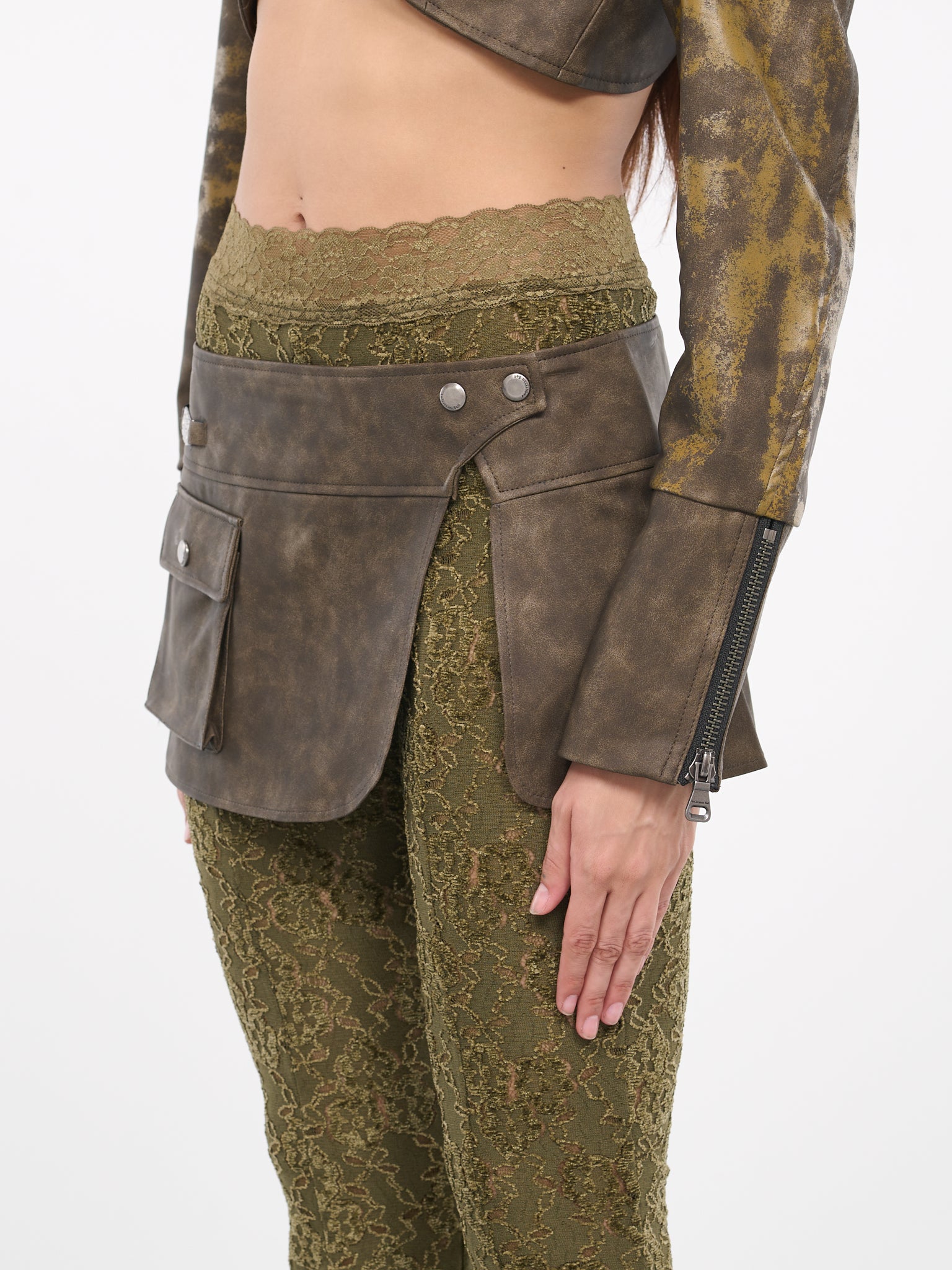 Emma Faux-Leather Mini Skirt (APA654W-BROWN)